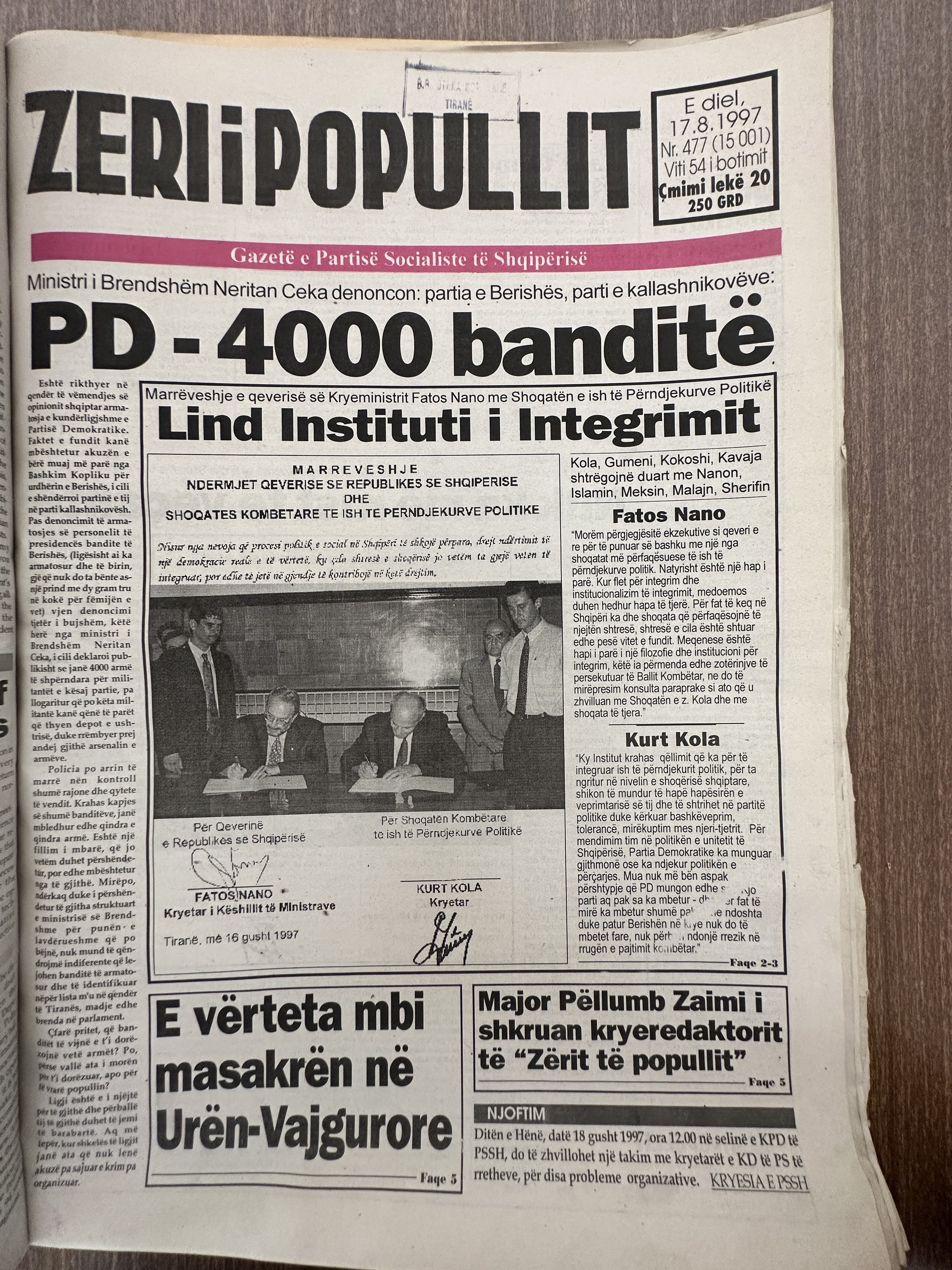 Zëri i Popullit 1997-08-17