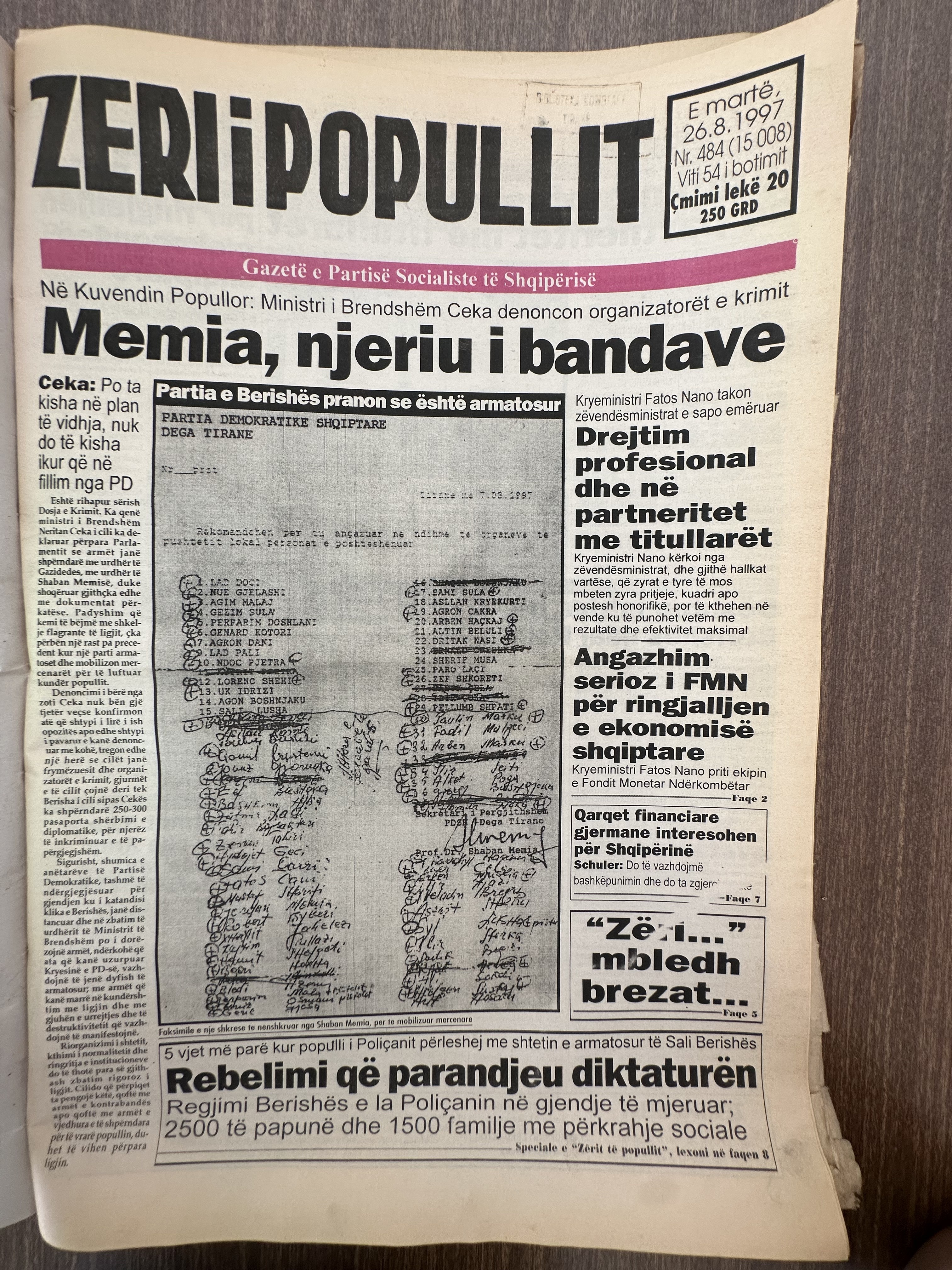 Zëri i Popullit 1997-08-26