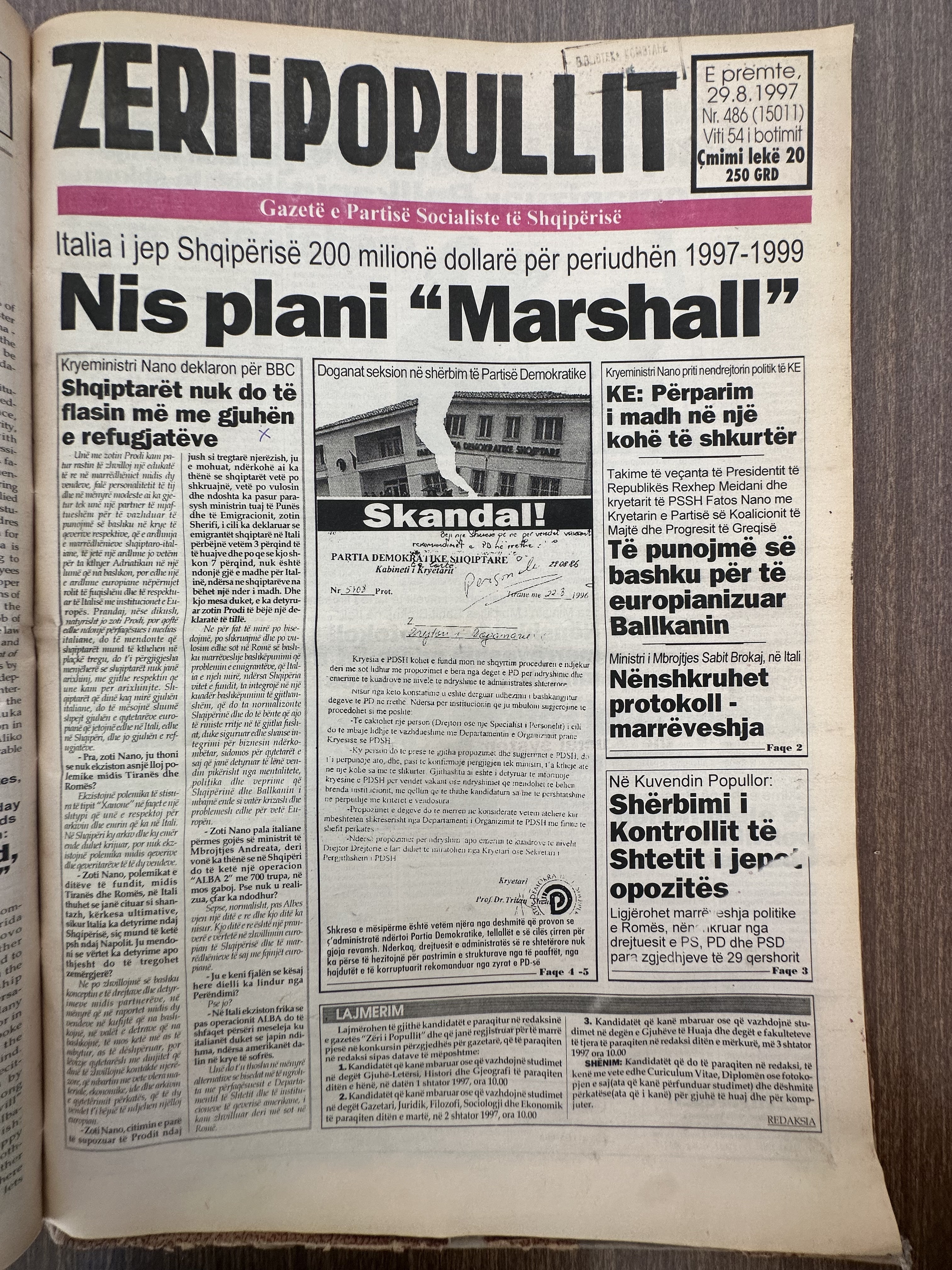 Zëri i Popullit 1997-08-29