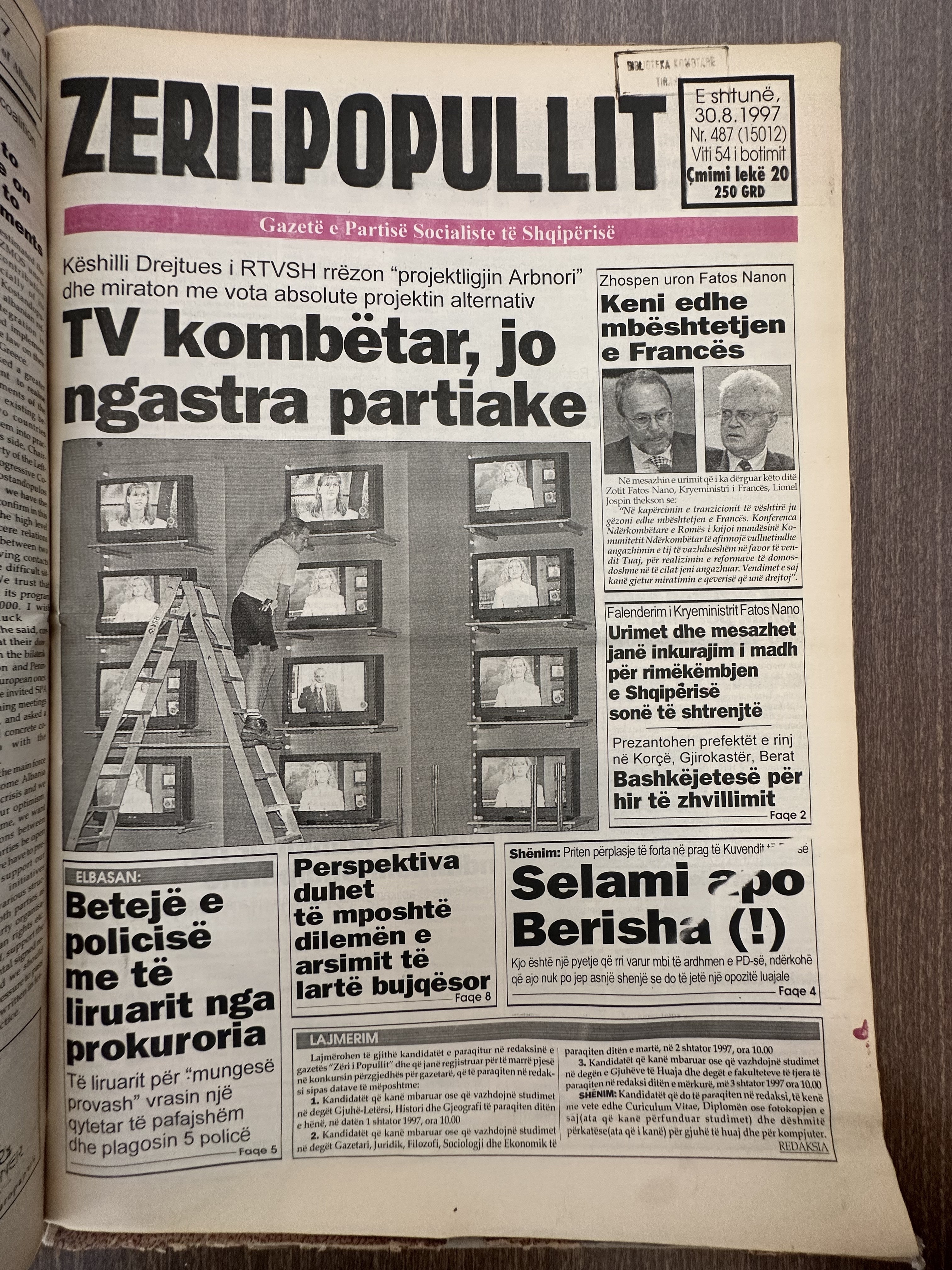 Zëri i Popullit 1997-08-30