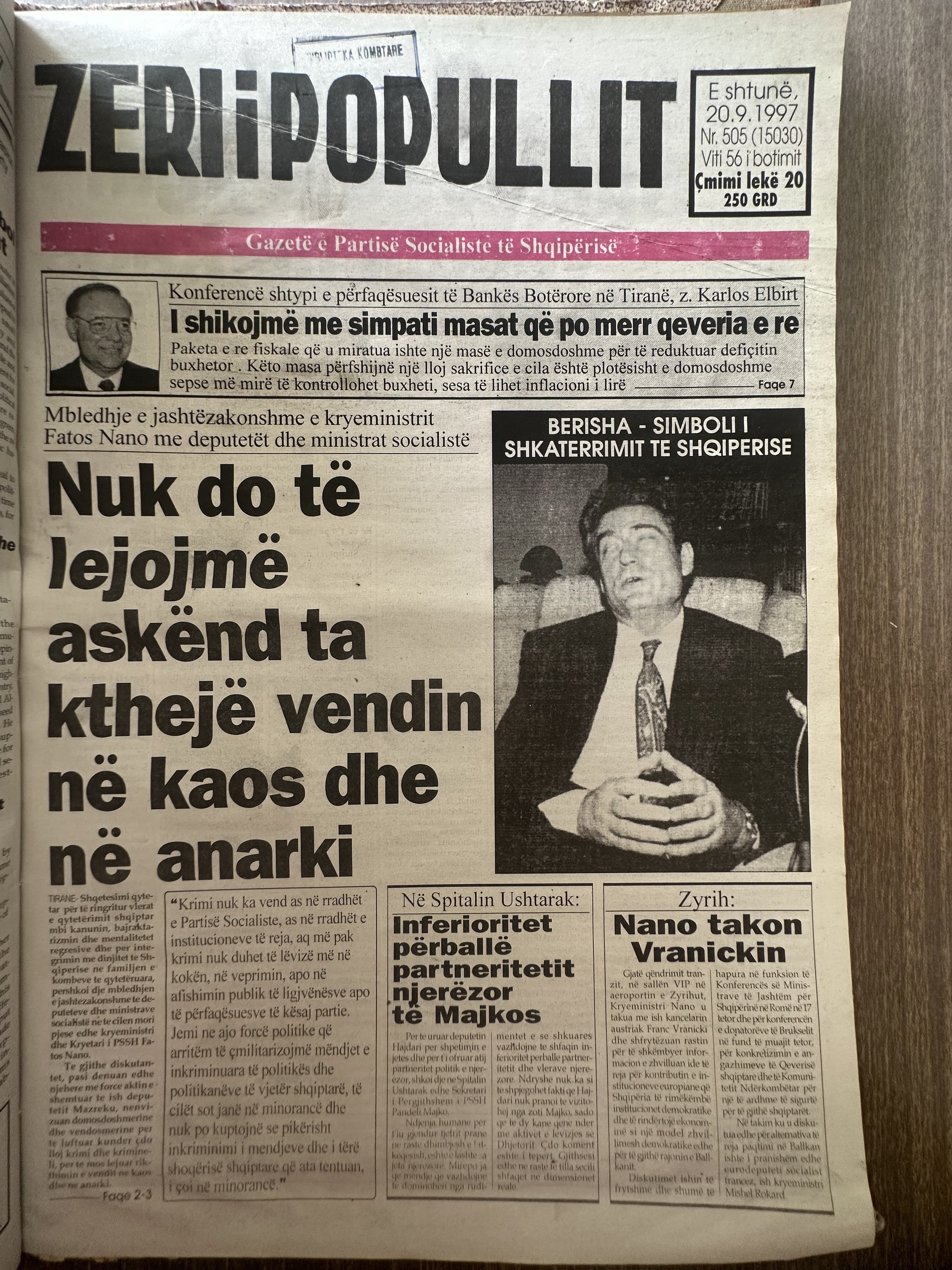 Zëri i Popullit 1997-09-20