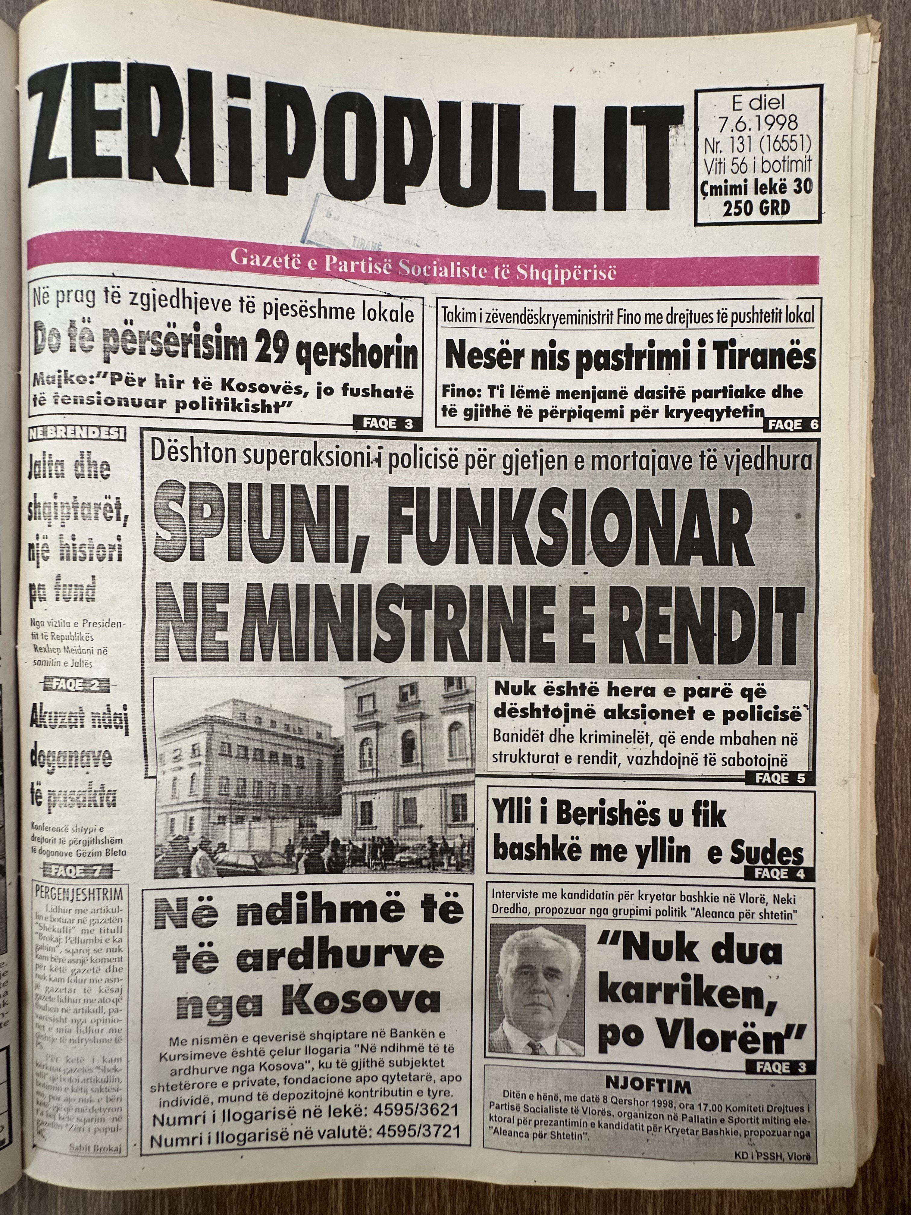 Zëri i Popullit 1998-06-07