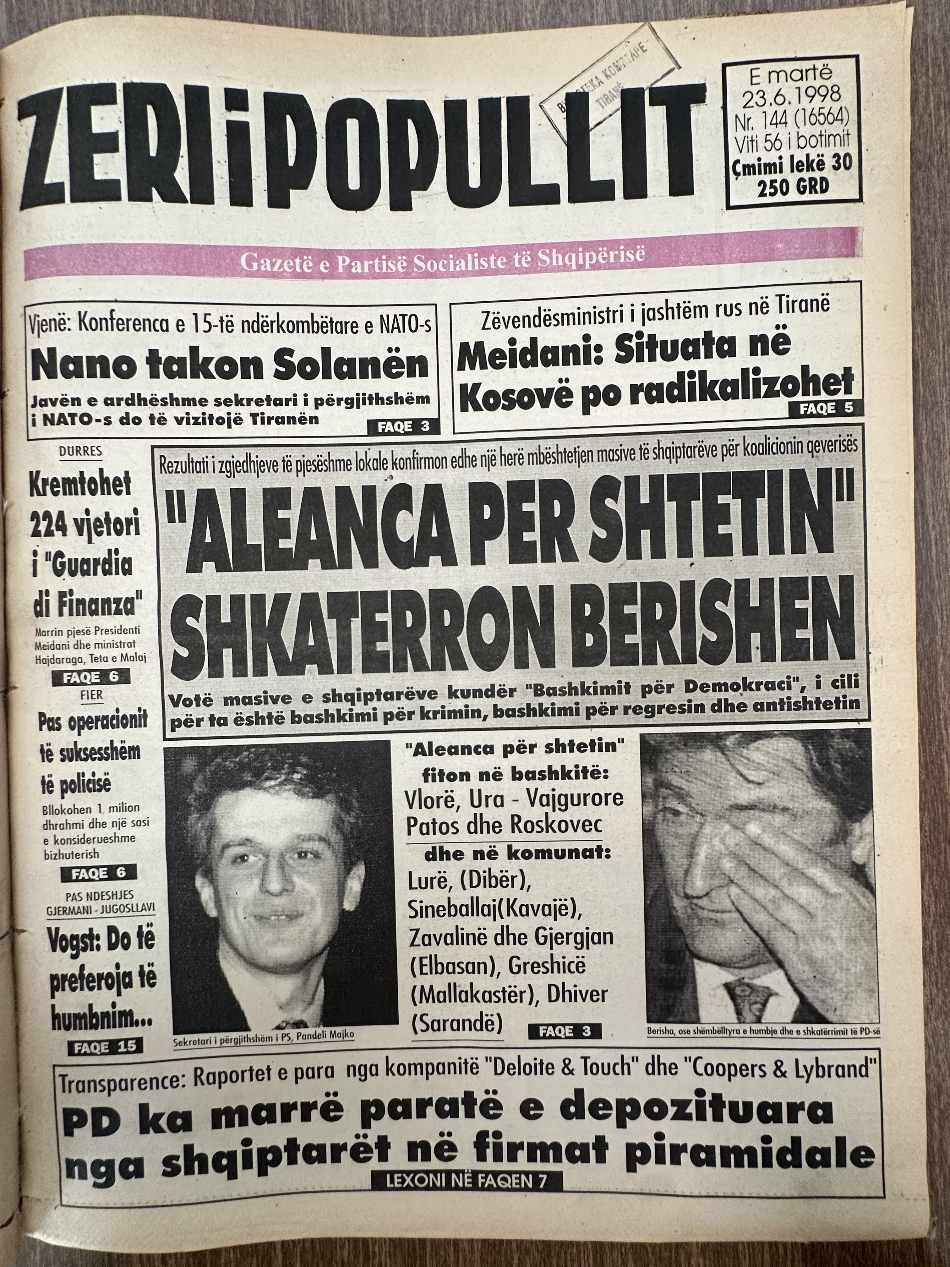 Zëri i Popullit 1998-06-23