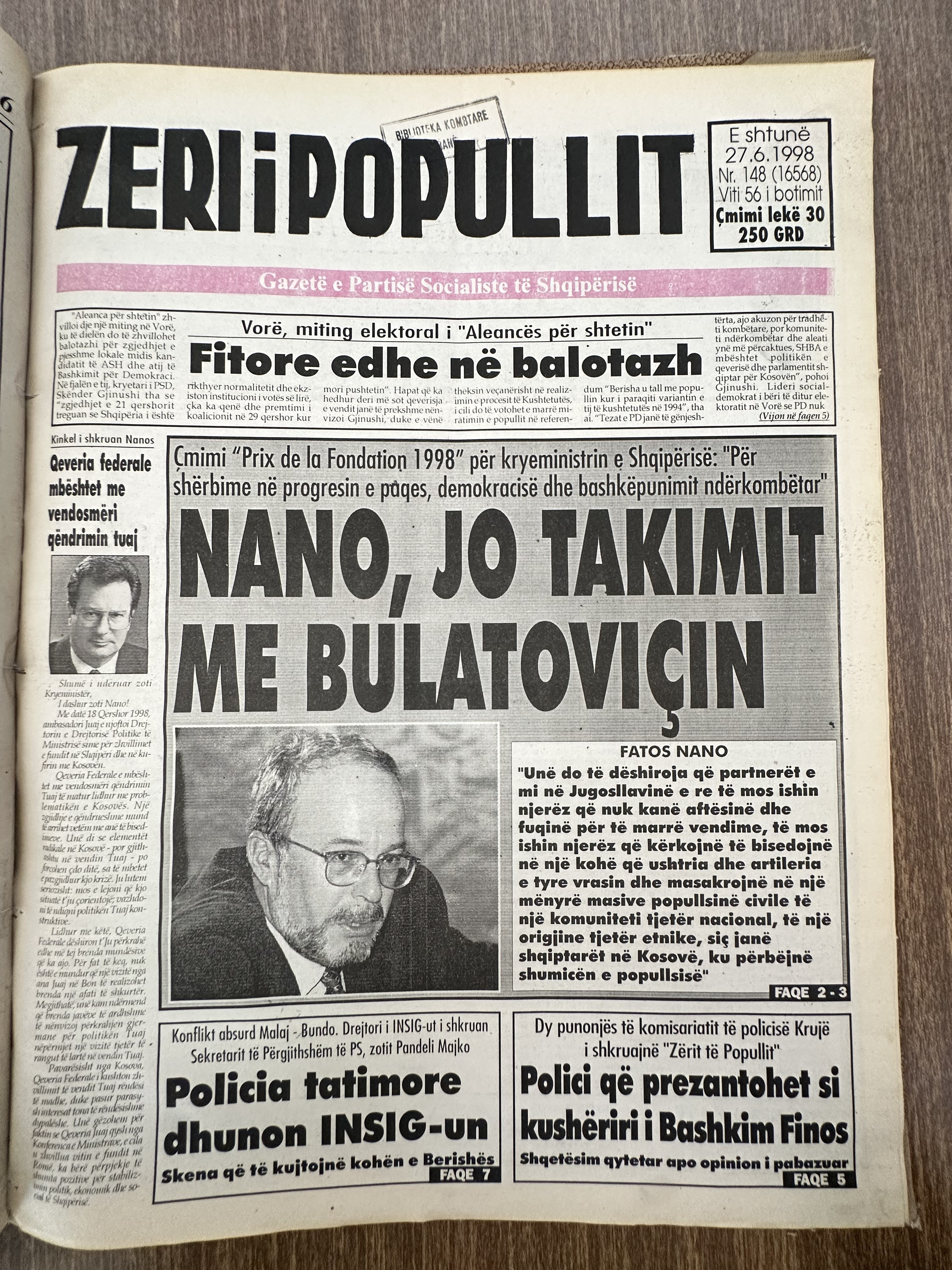 Zëri i Popullit 1998-06-27