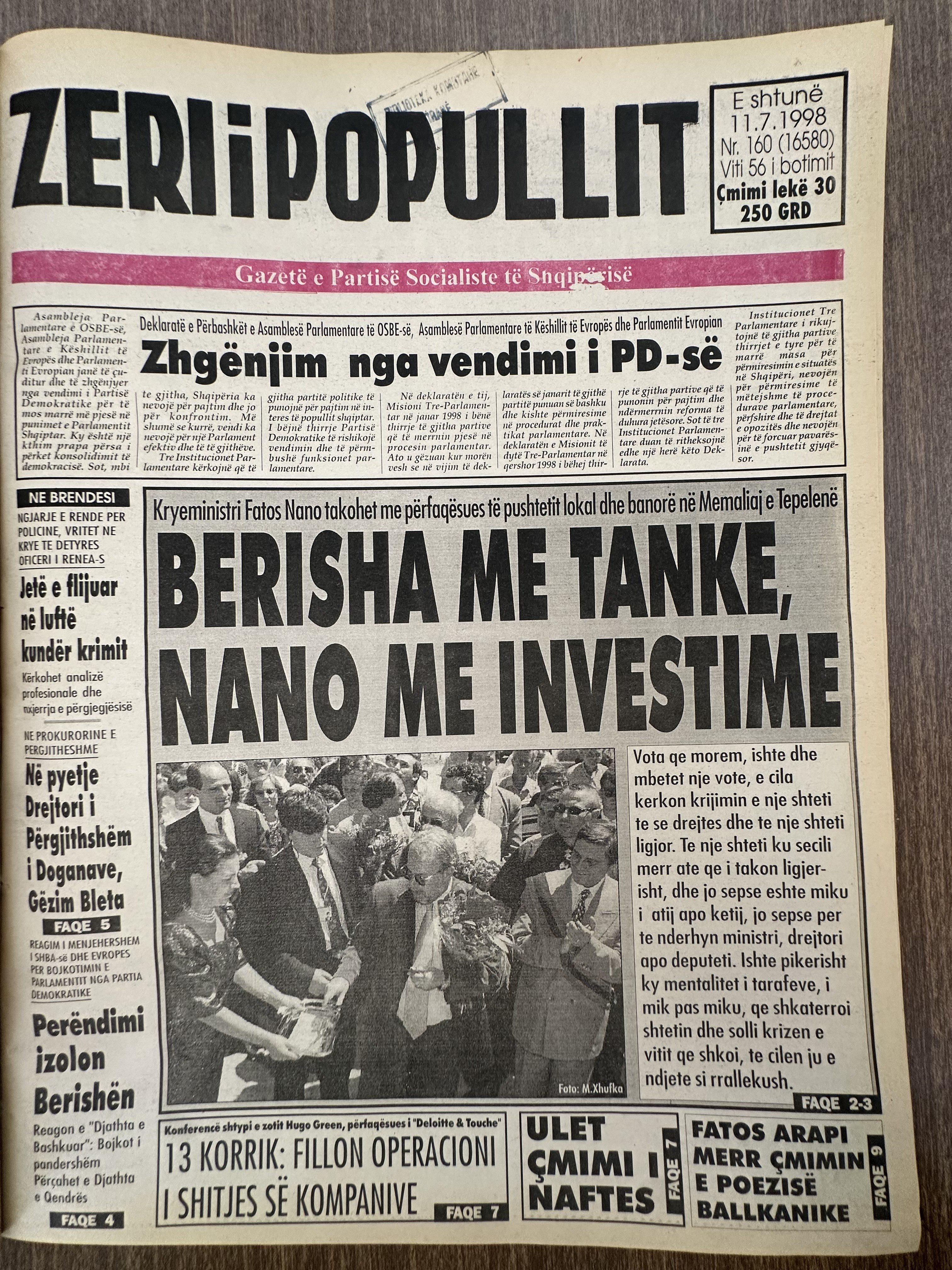 Zëri i Popullit 1998-07-11