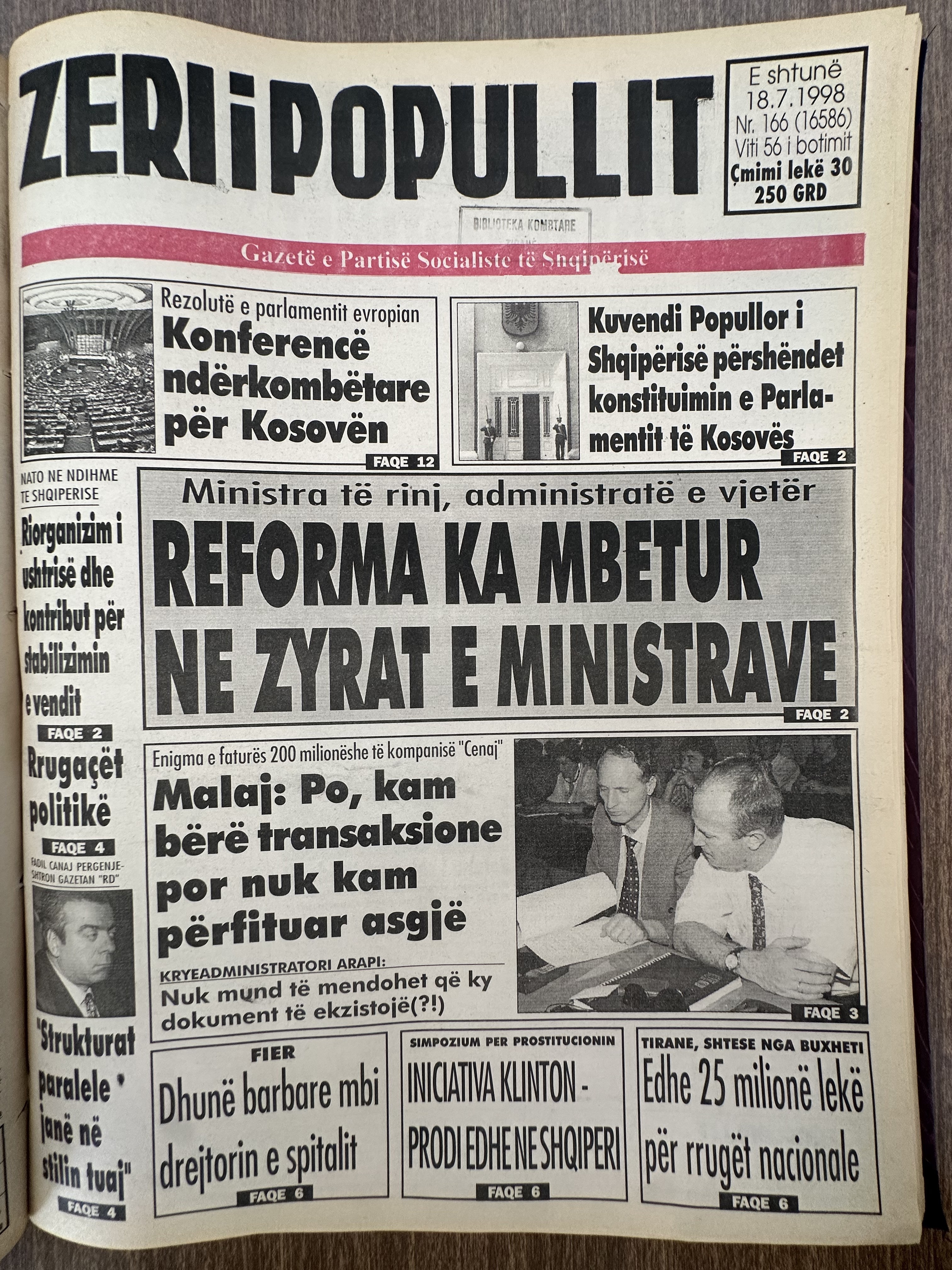 Zëri i Popullit 1998-07-18