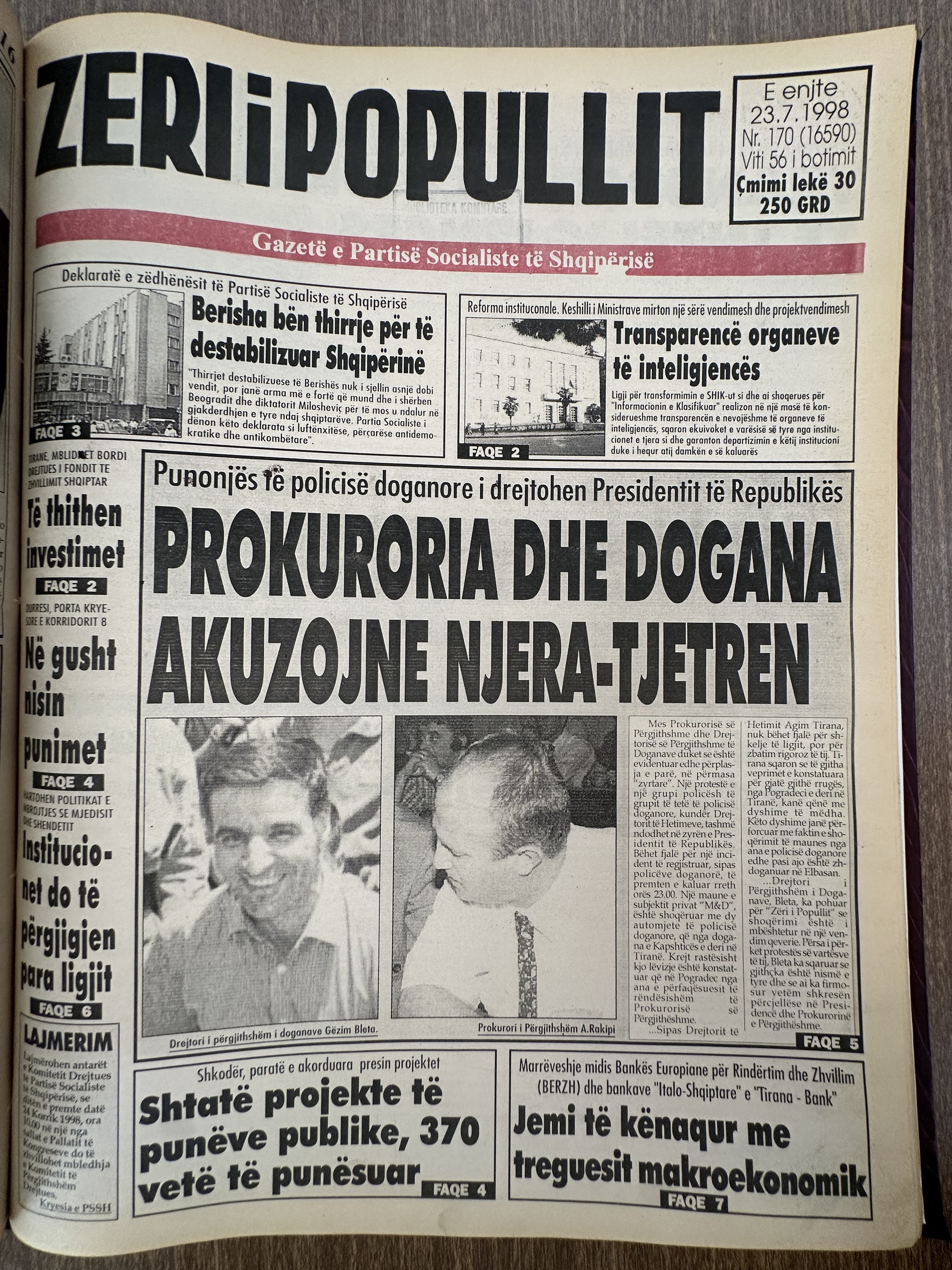 Zëri i Popullit 1998-07-23