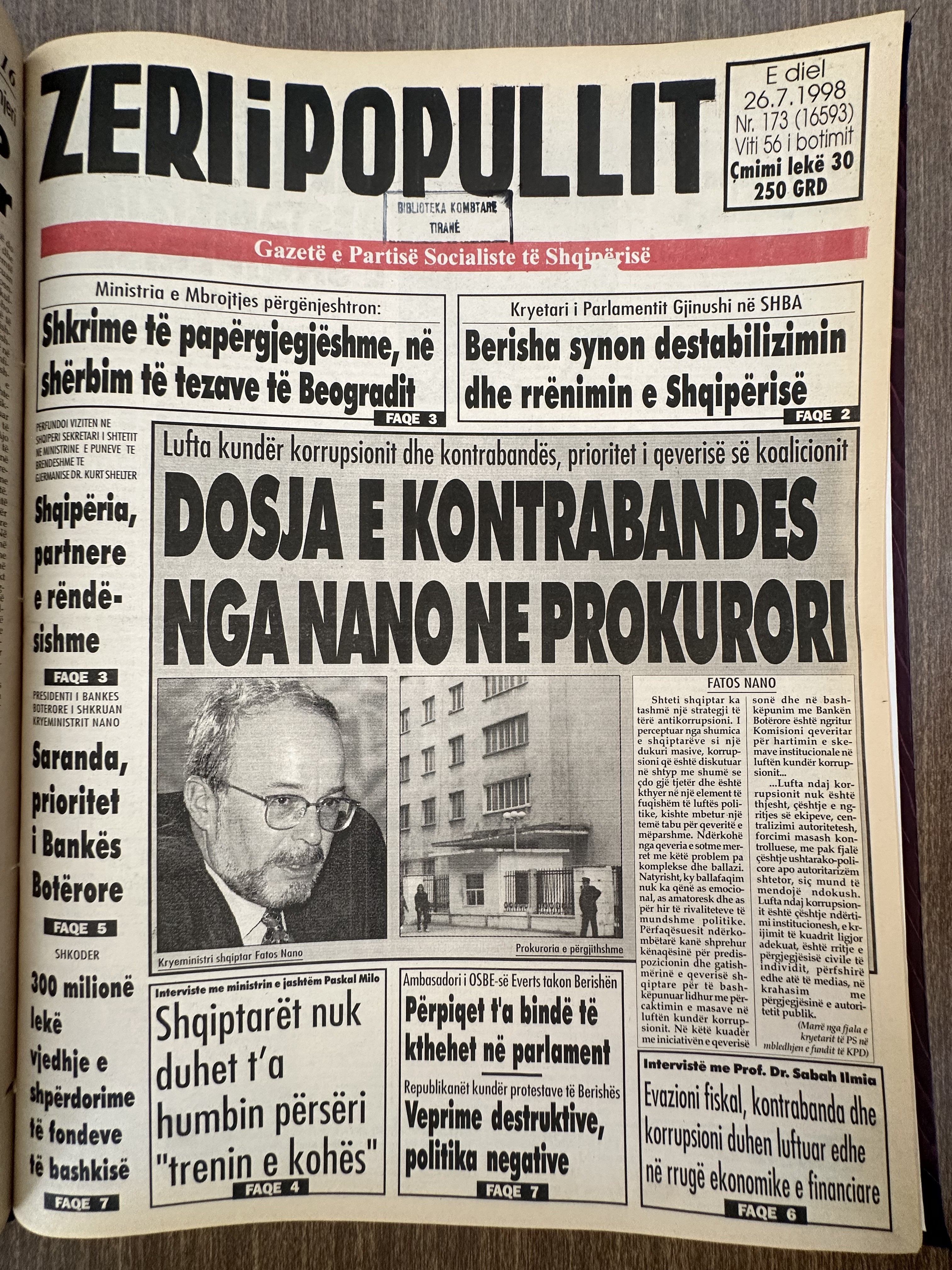 Zëri i Popullit 1998-07-26