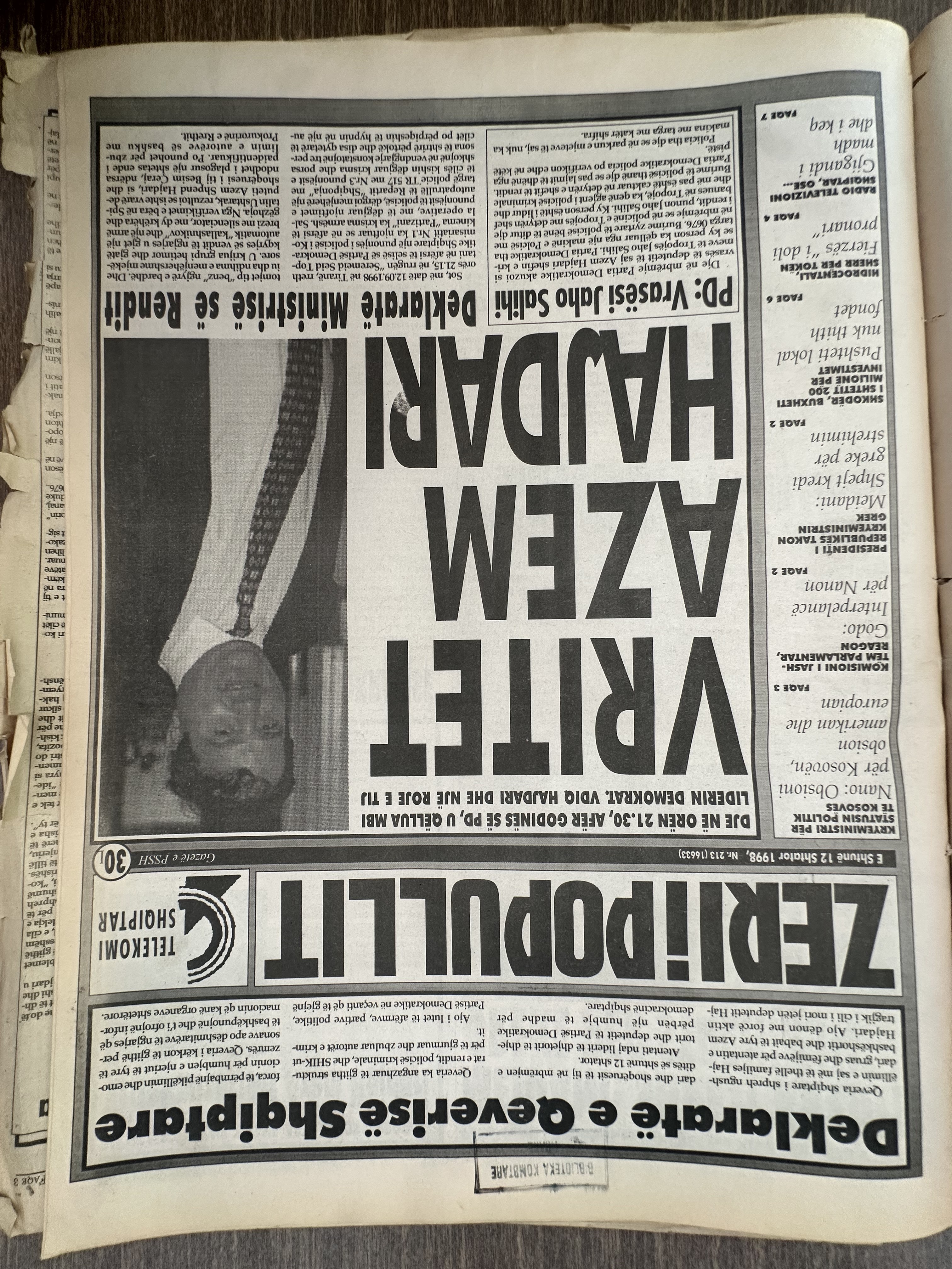 Zëri i Popullit 1998-09-12