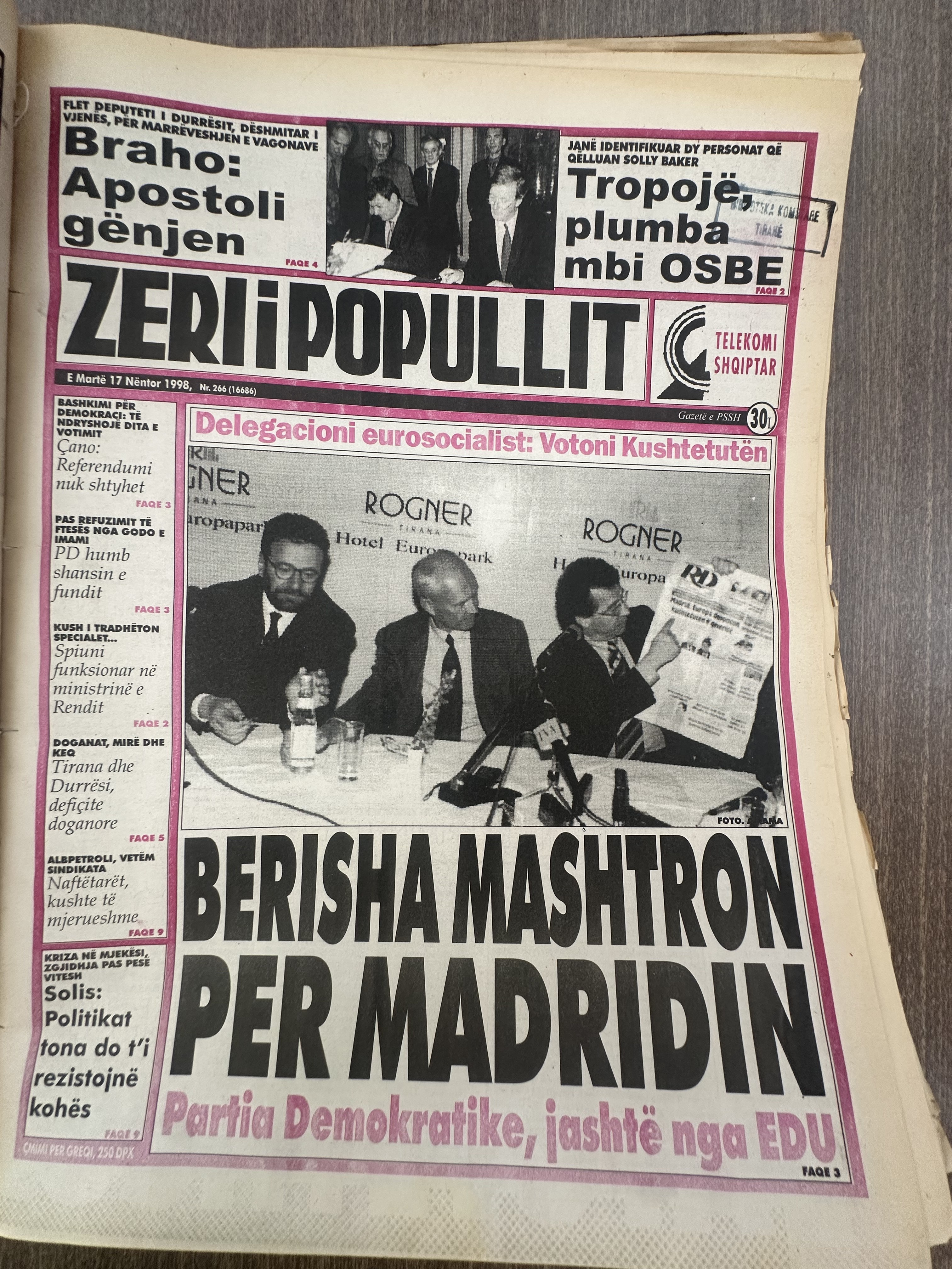 Zëri i Popullit 1998-11-17