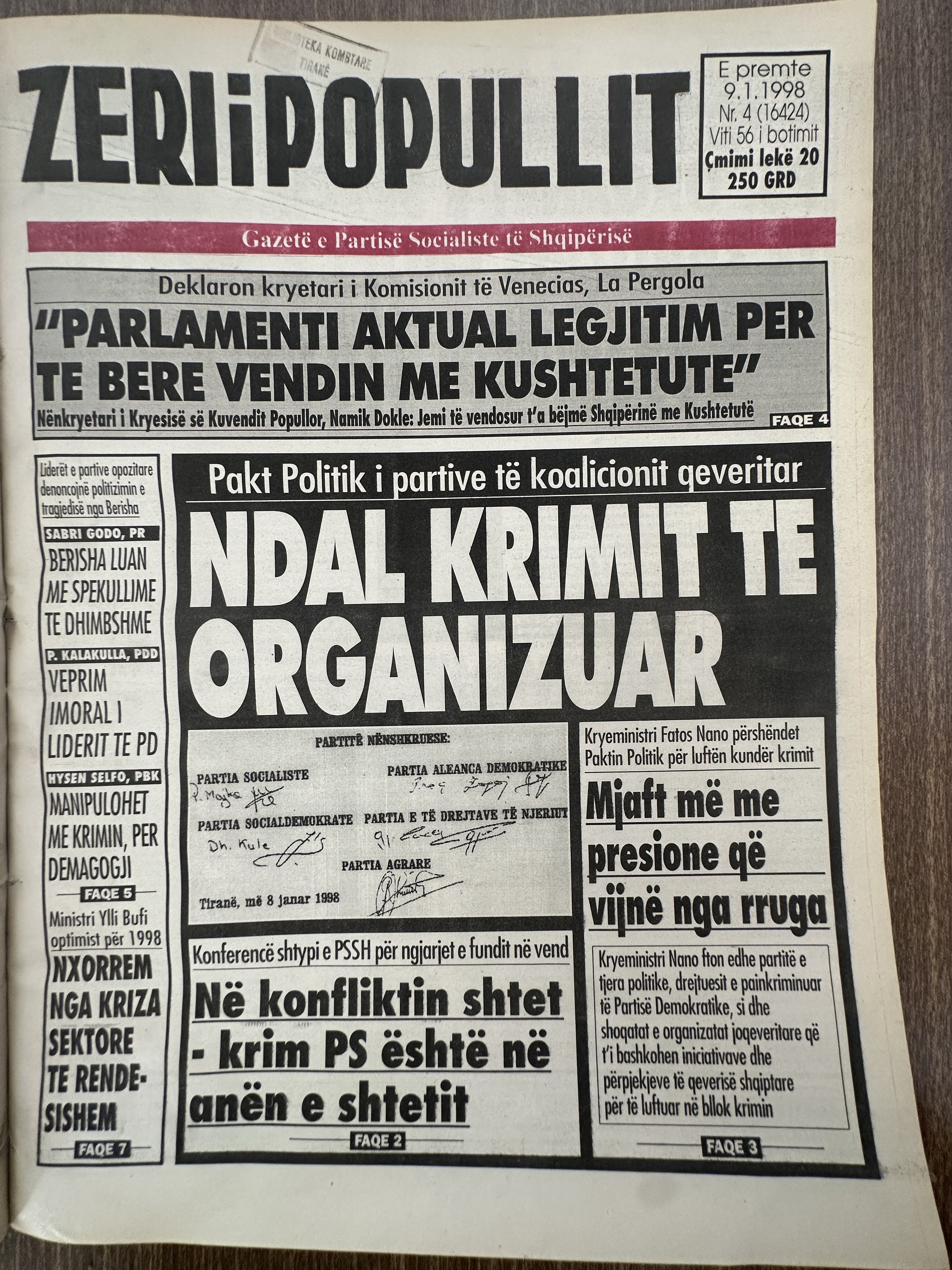 Zëri i Popullit 1998-01-09