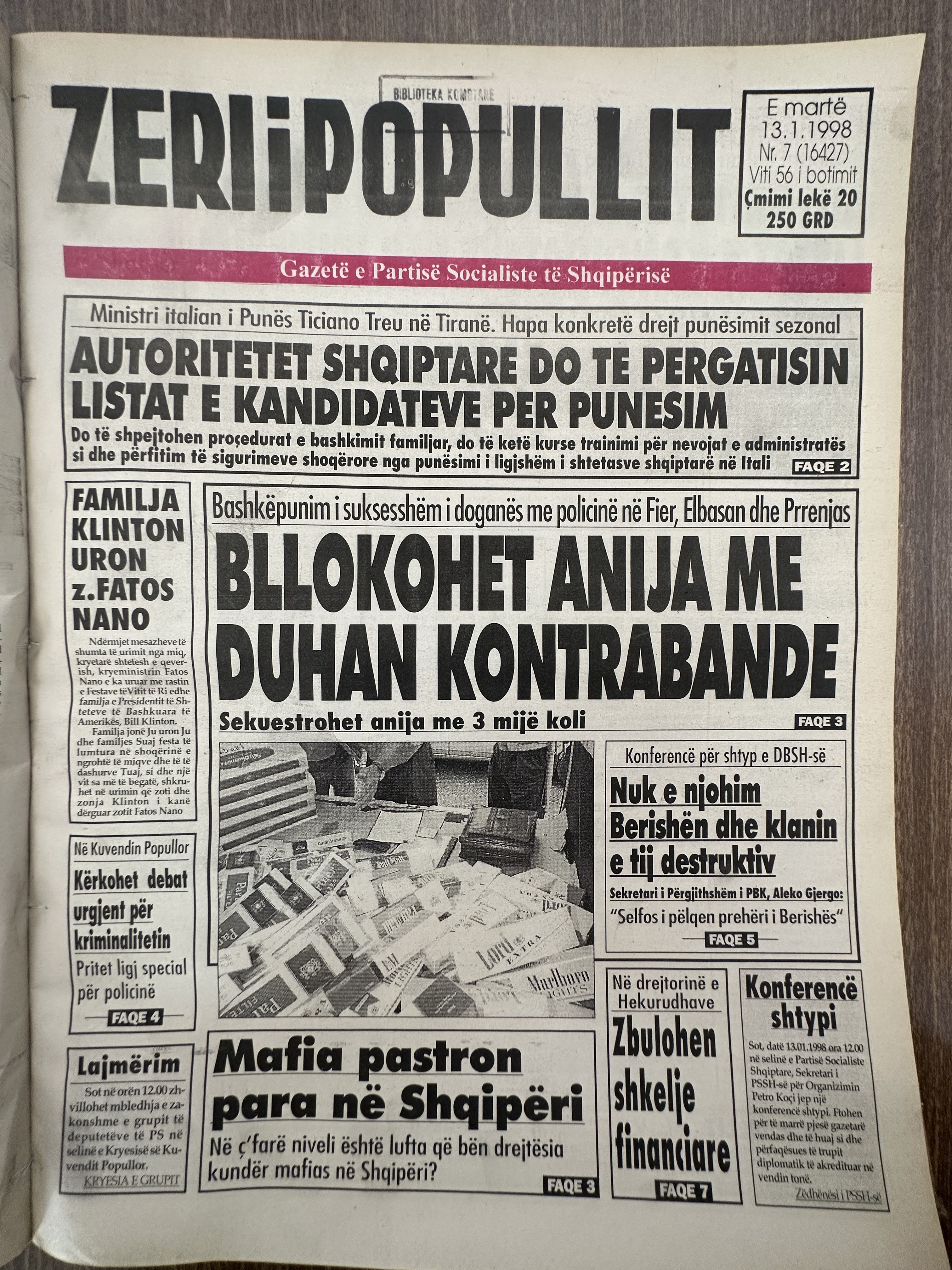 Zëri i Popullit 1998-01-13