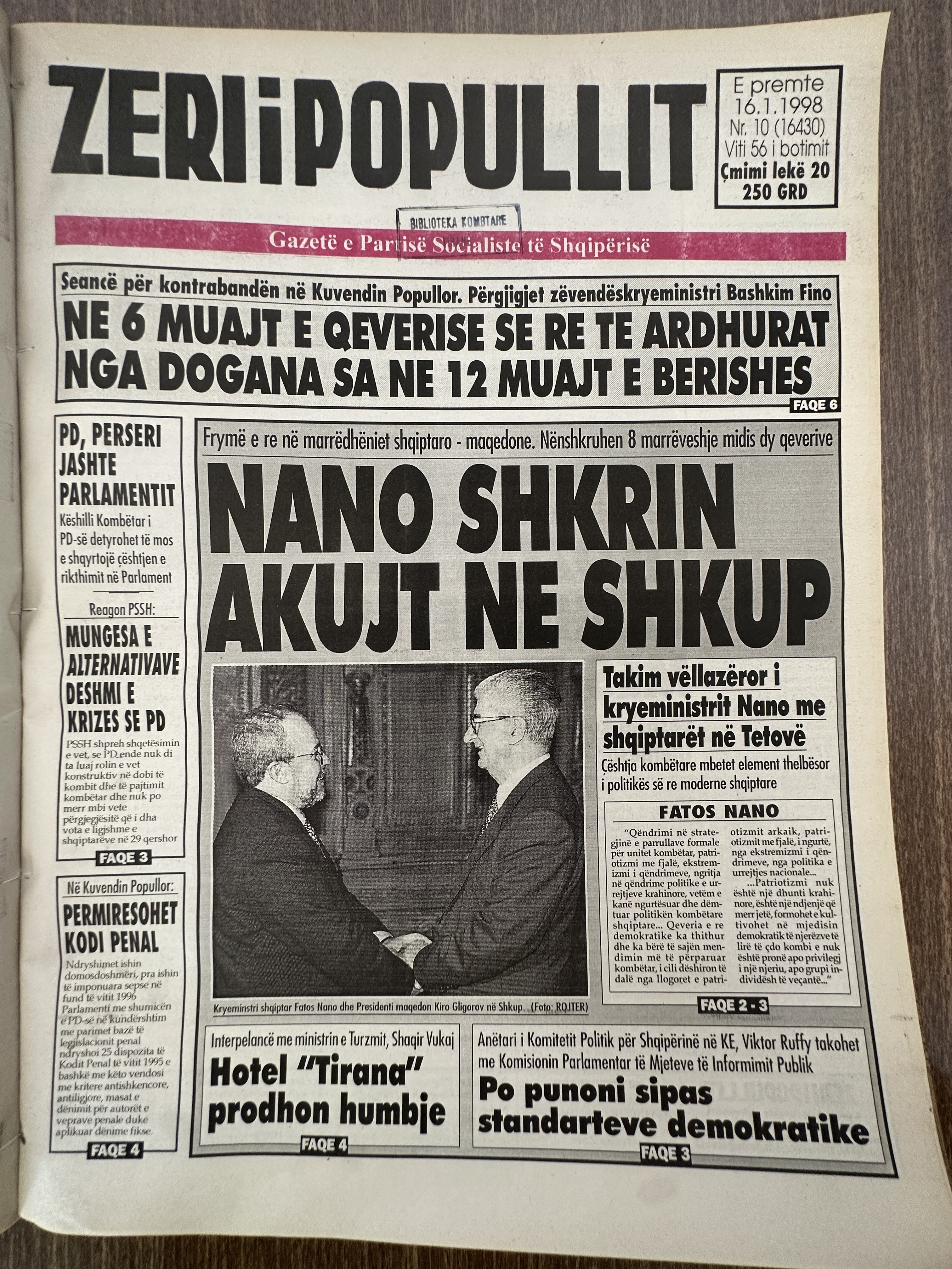 Zëri i Popullit 1998-01-16