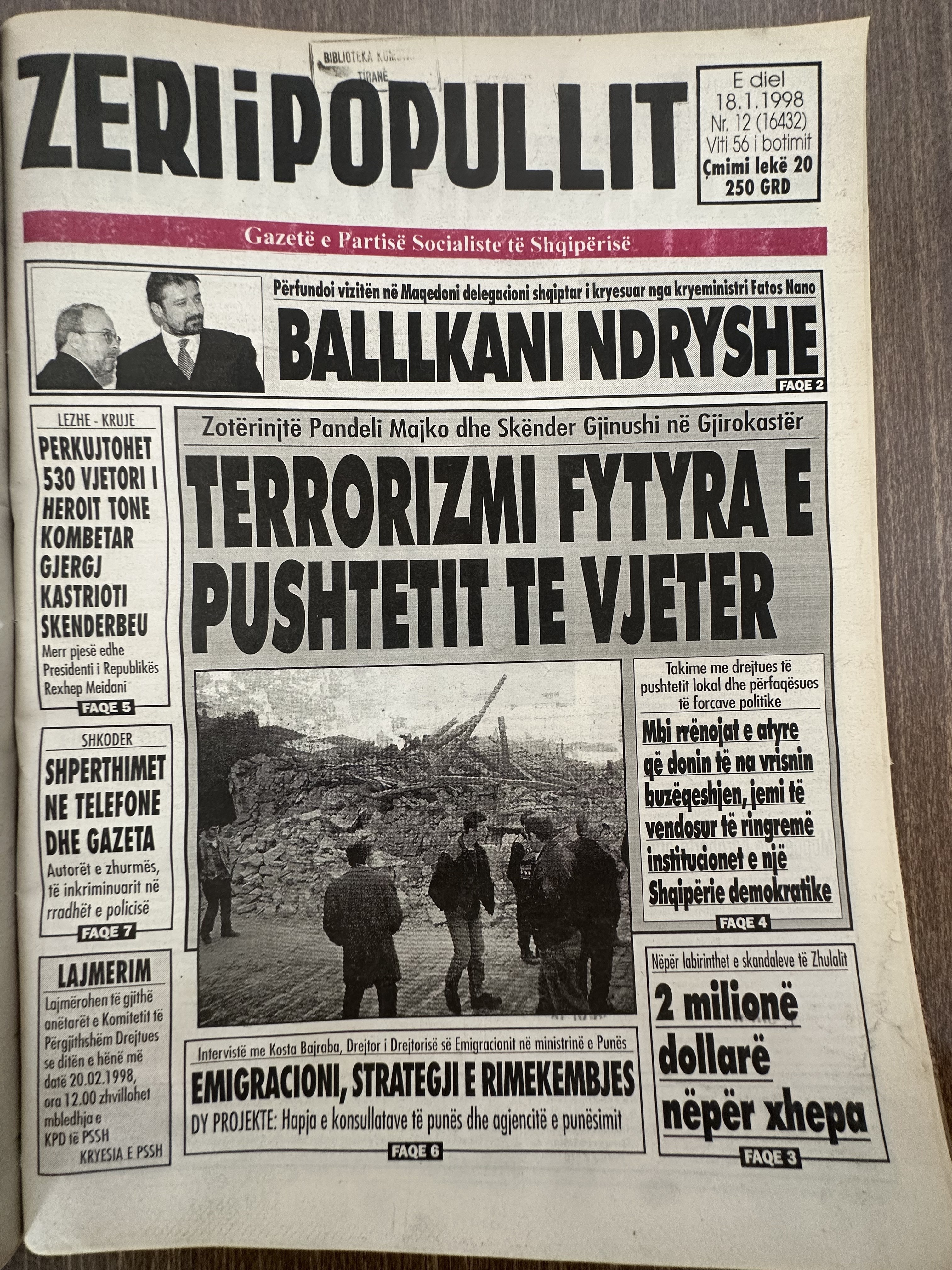 Zëri i Popullit 1998-01-18