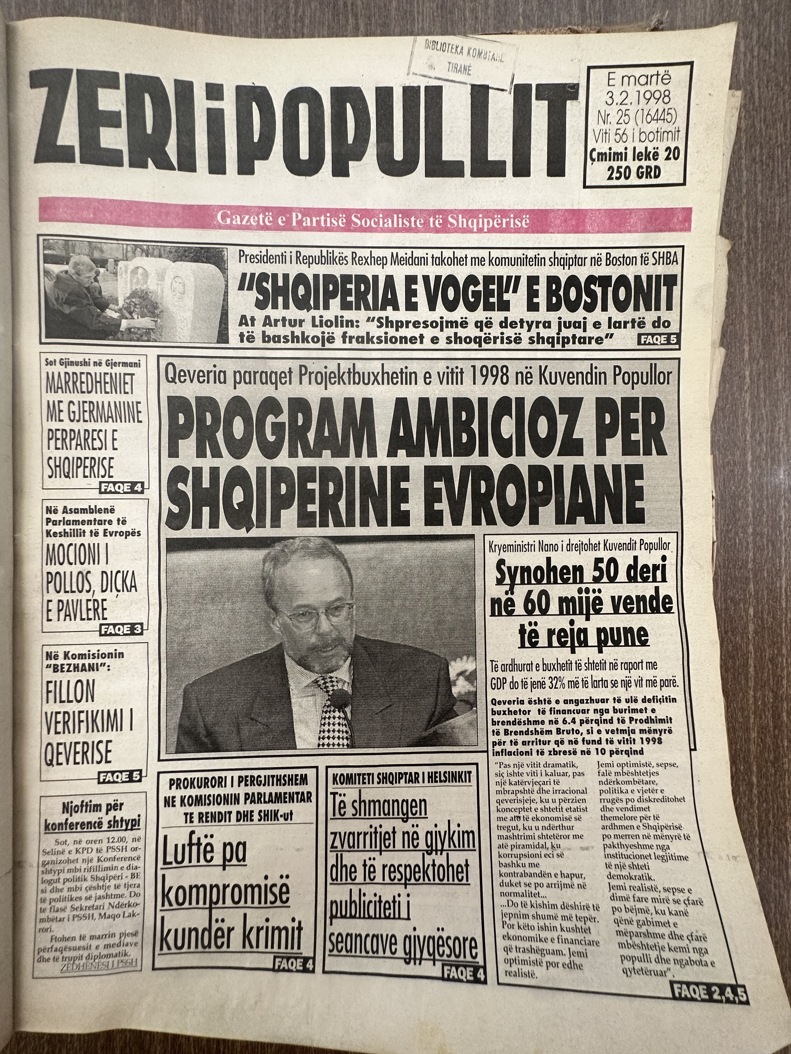 Zëri i Popullit 1998-02-03
