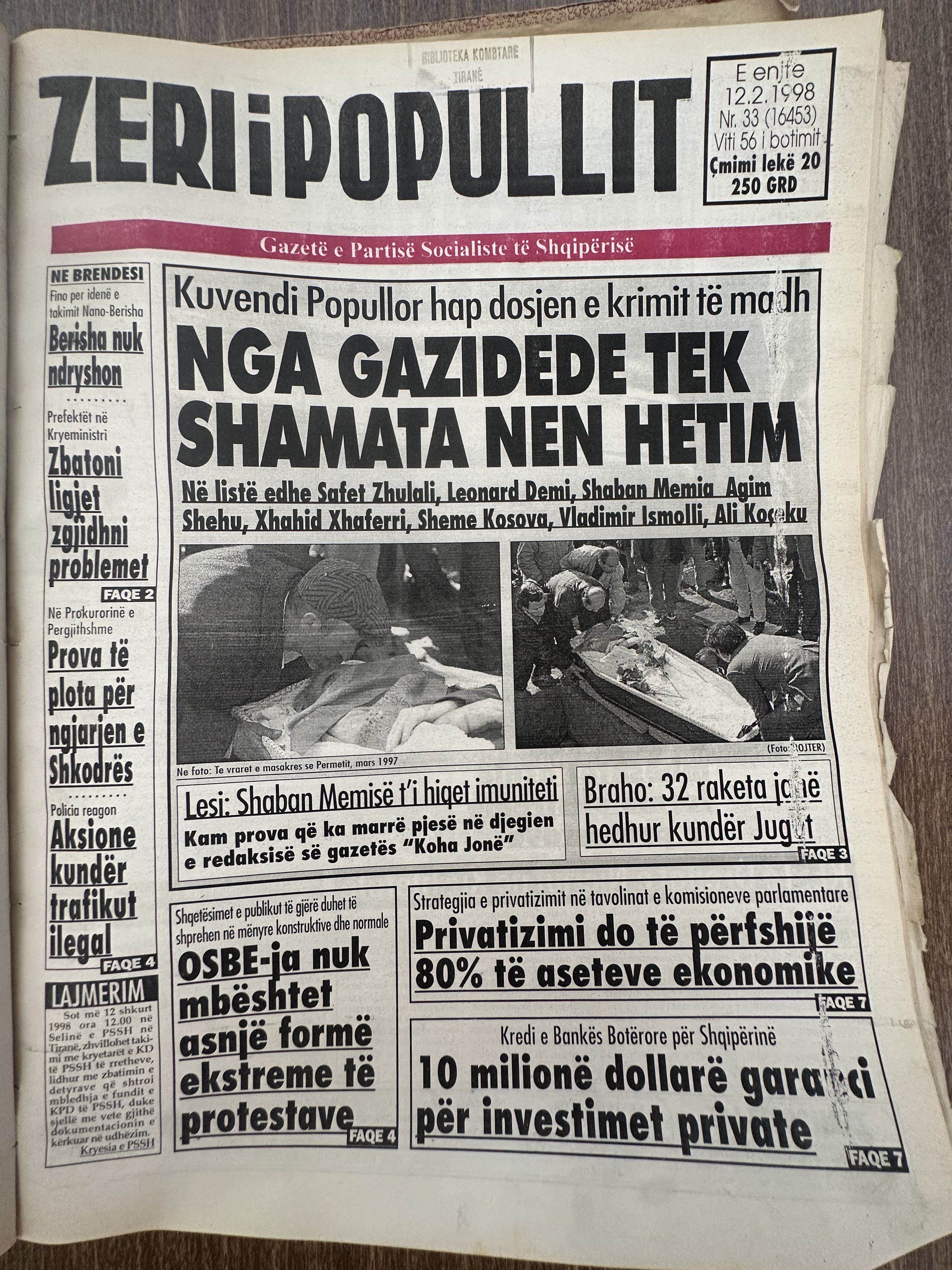 Zëri i Popullit 1998-02-12