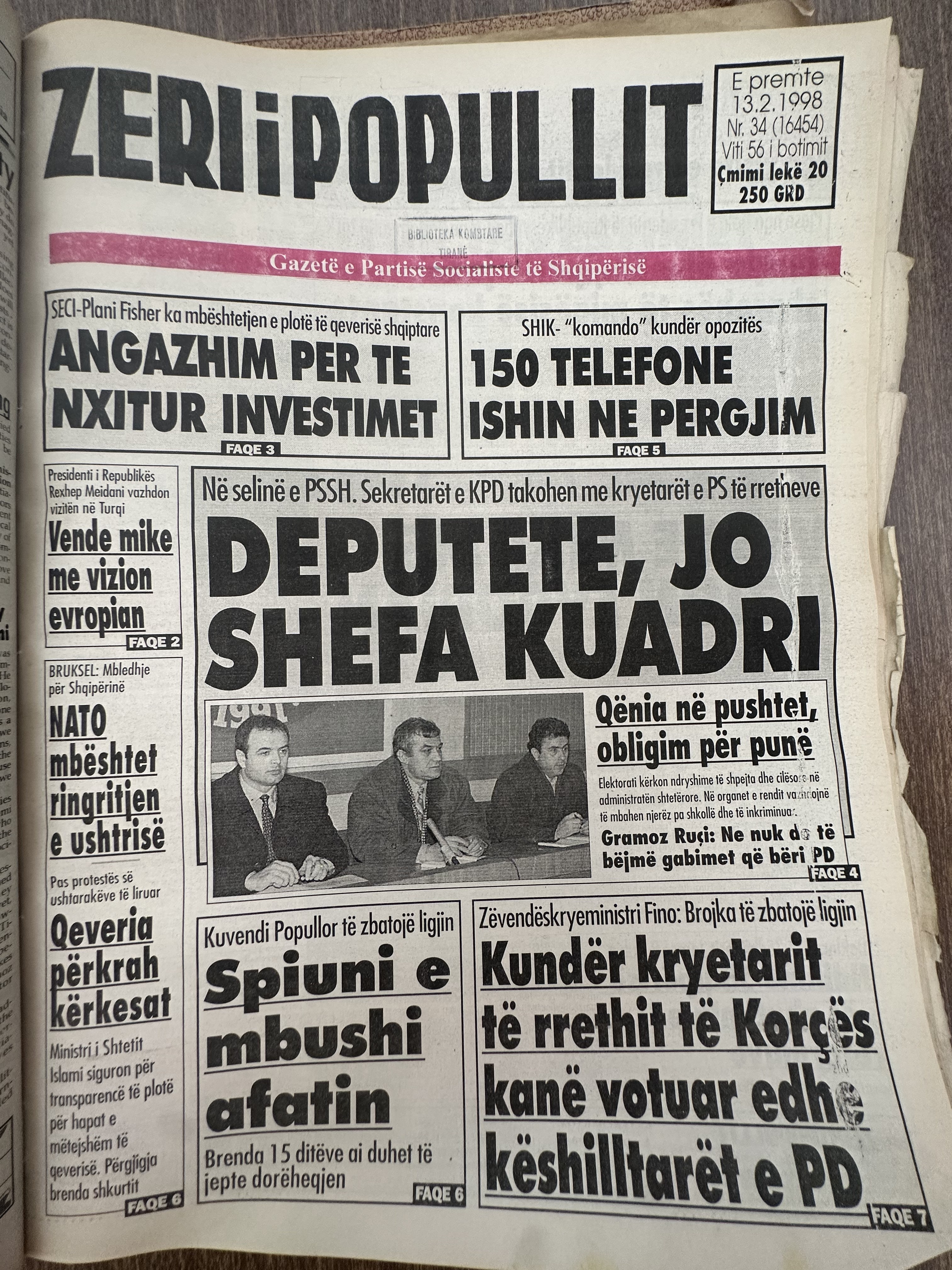Zëri i Popullit 1998-02-13