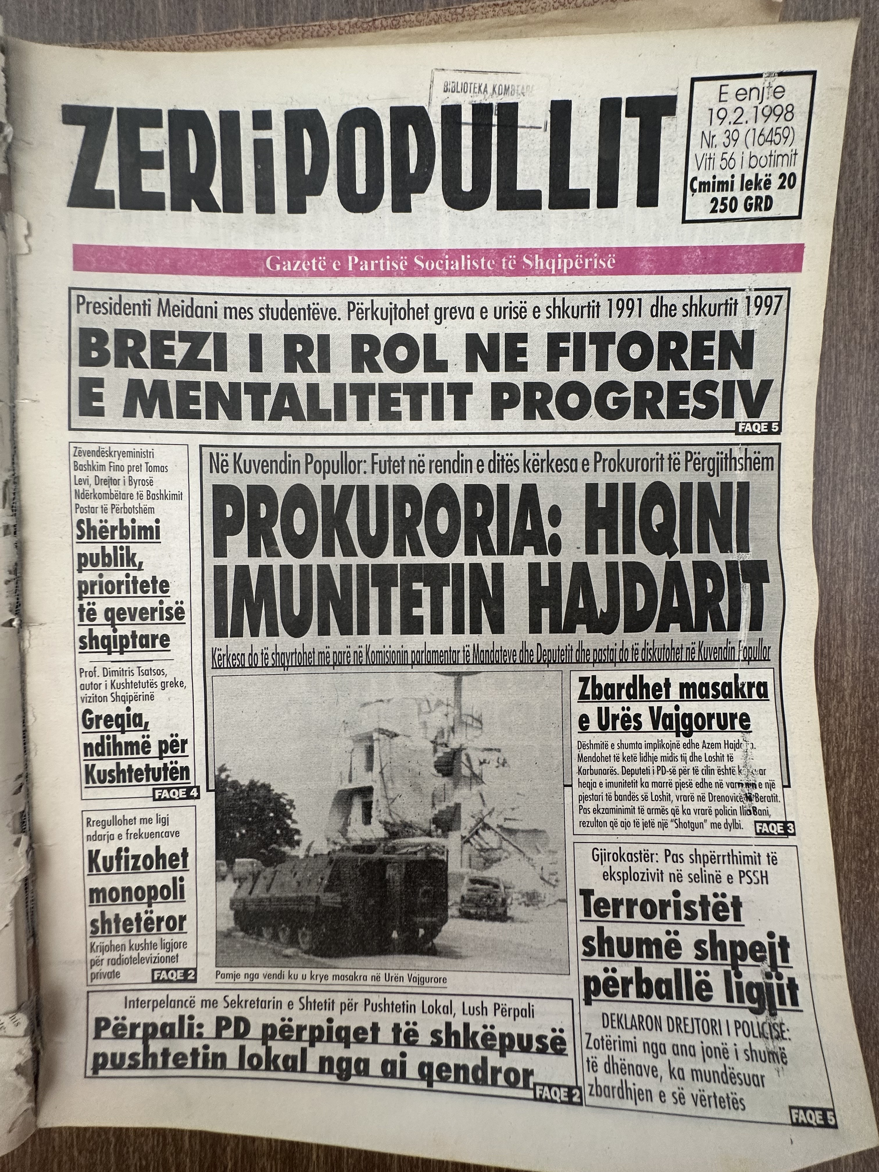 Zëri i Popullit 1998-02-19