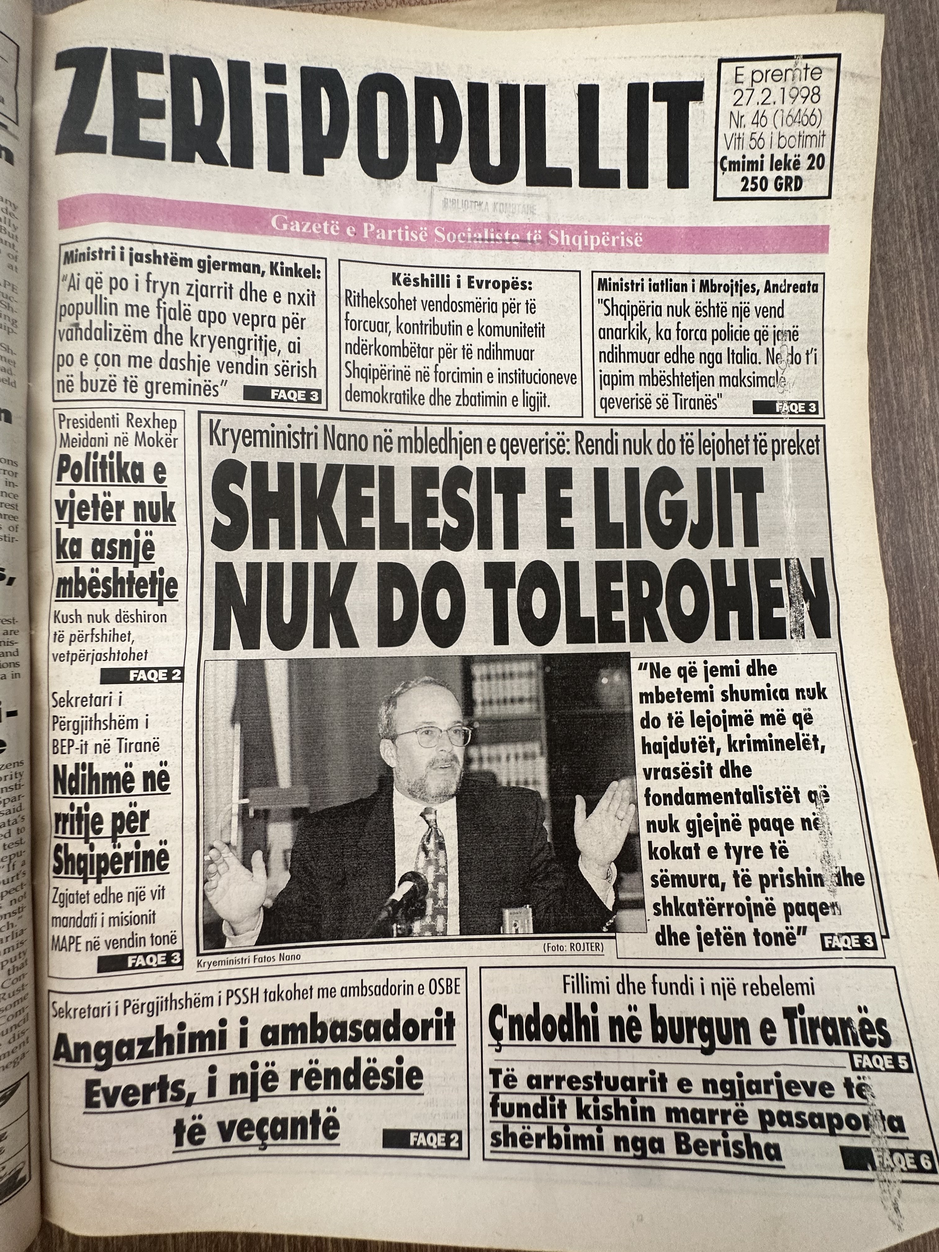 Zëri i Popullit 1998-02-27