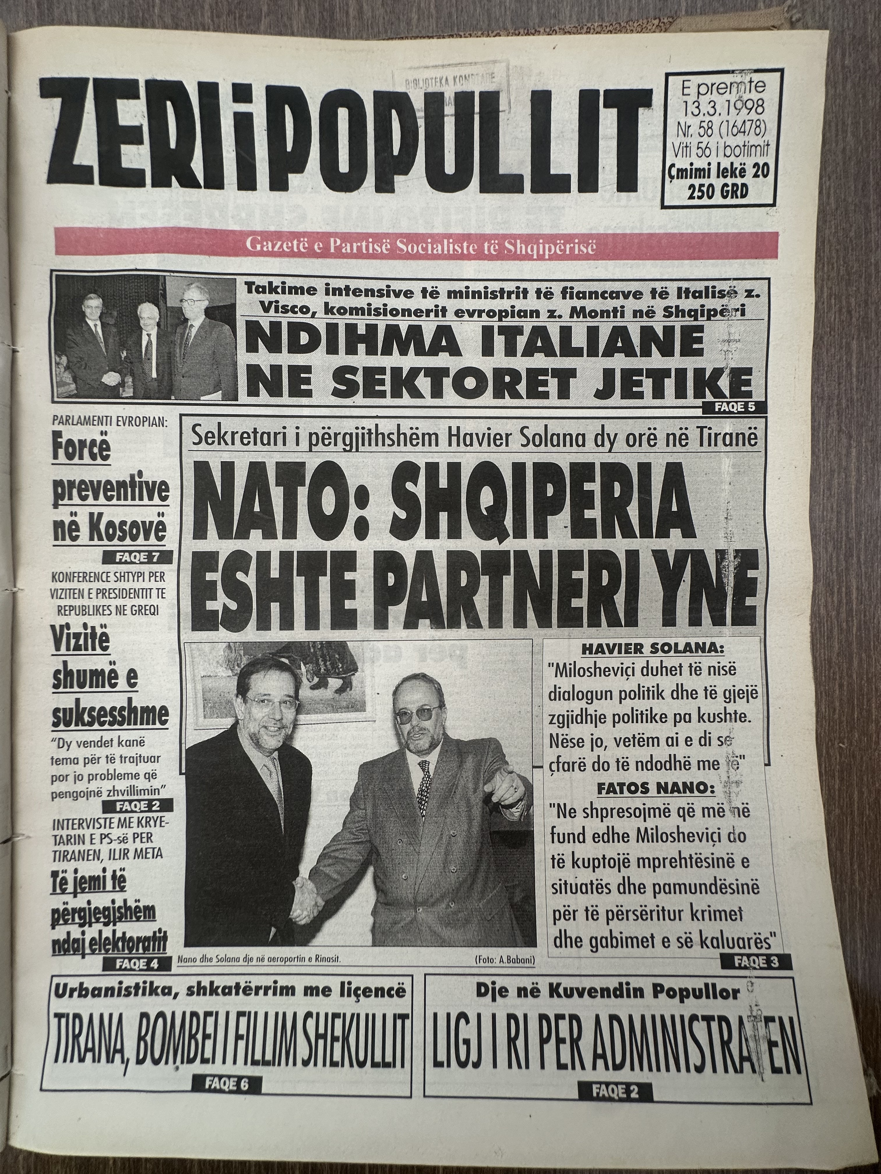 Zëri i Popullit 1998-03-13