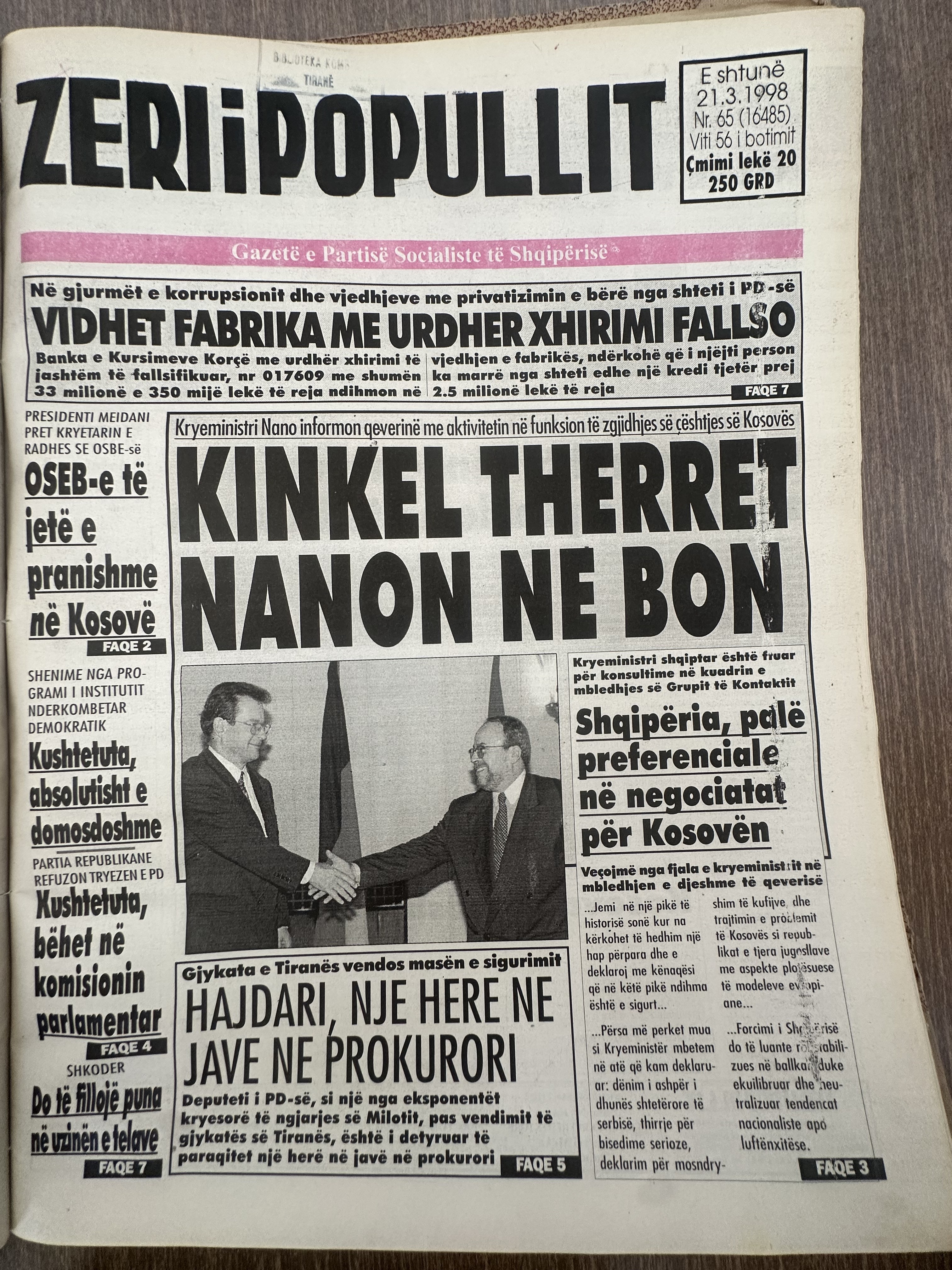 Zëri i Popullit 1998-03-21