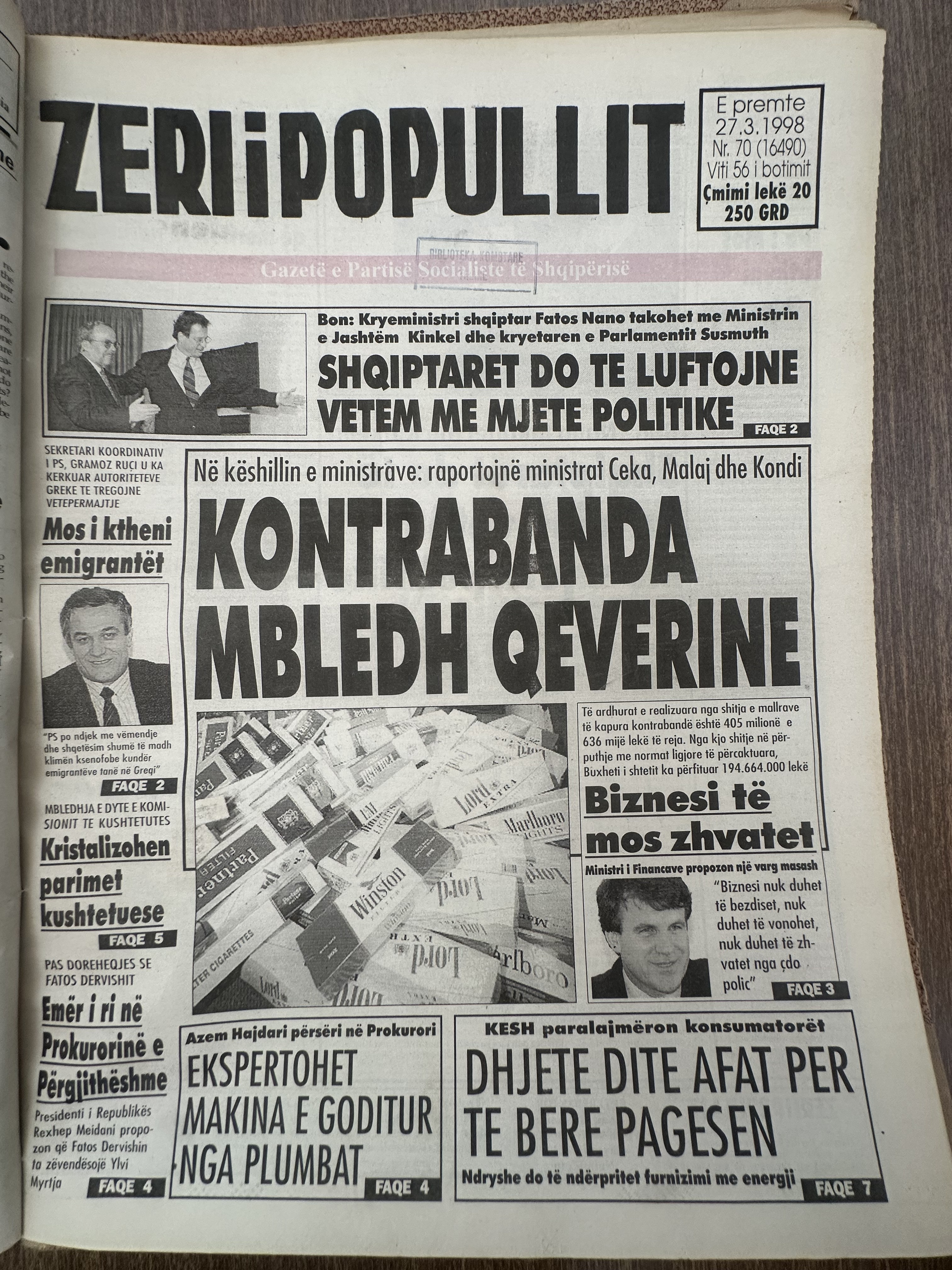 Zëri i Popullit 1998-03-27