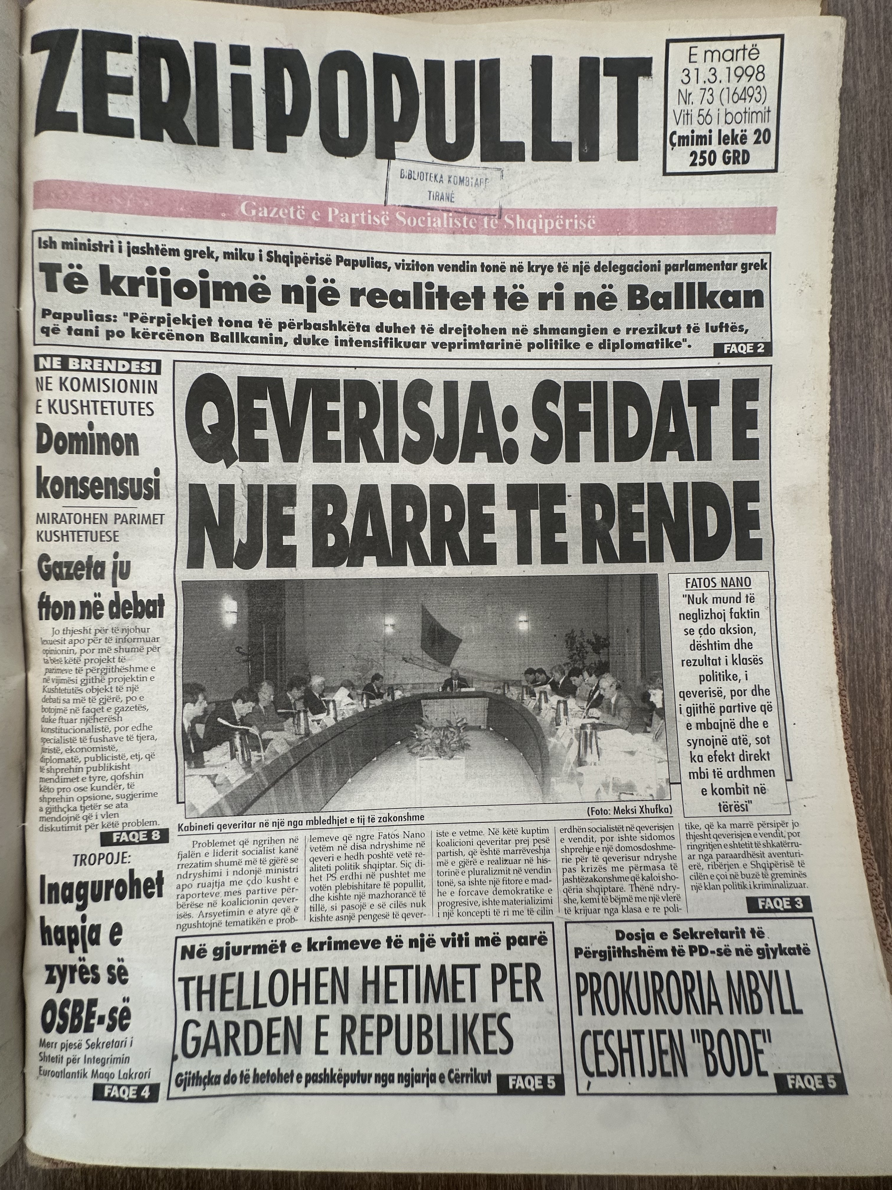 Zëri i Popullit 1998-03-31
