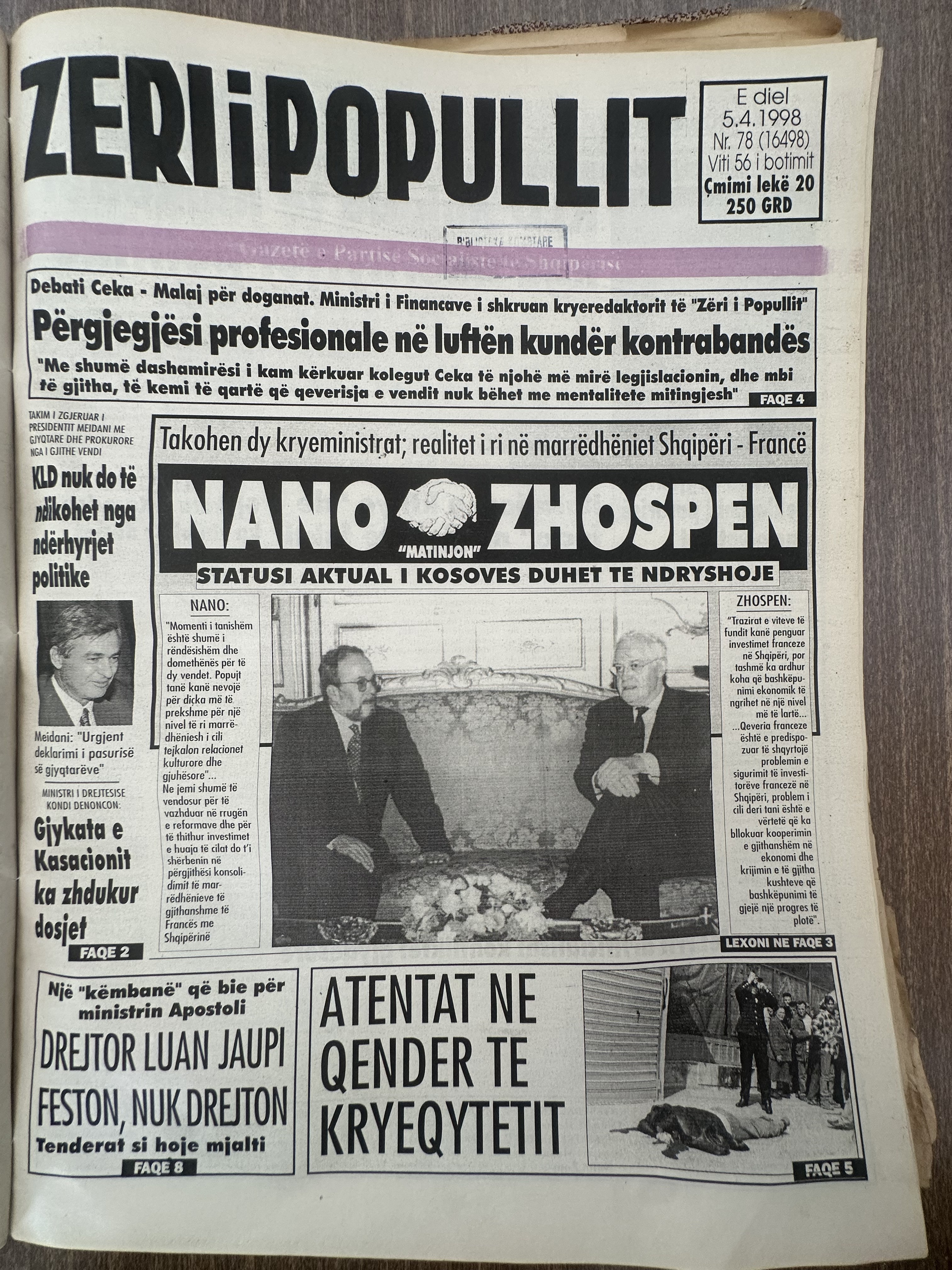 Zëri i Popullit 1998-04-05