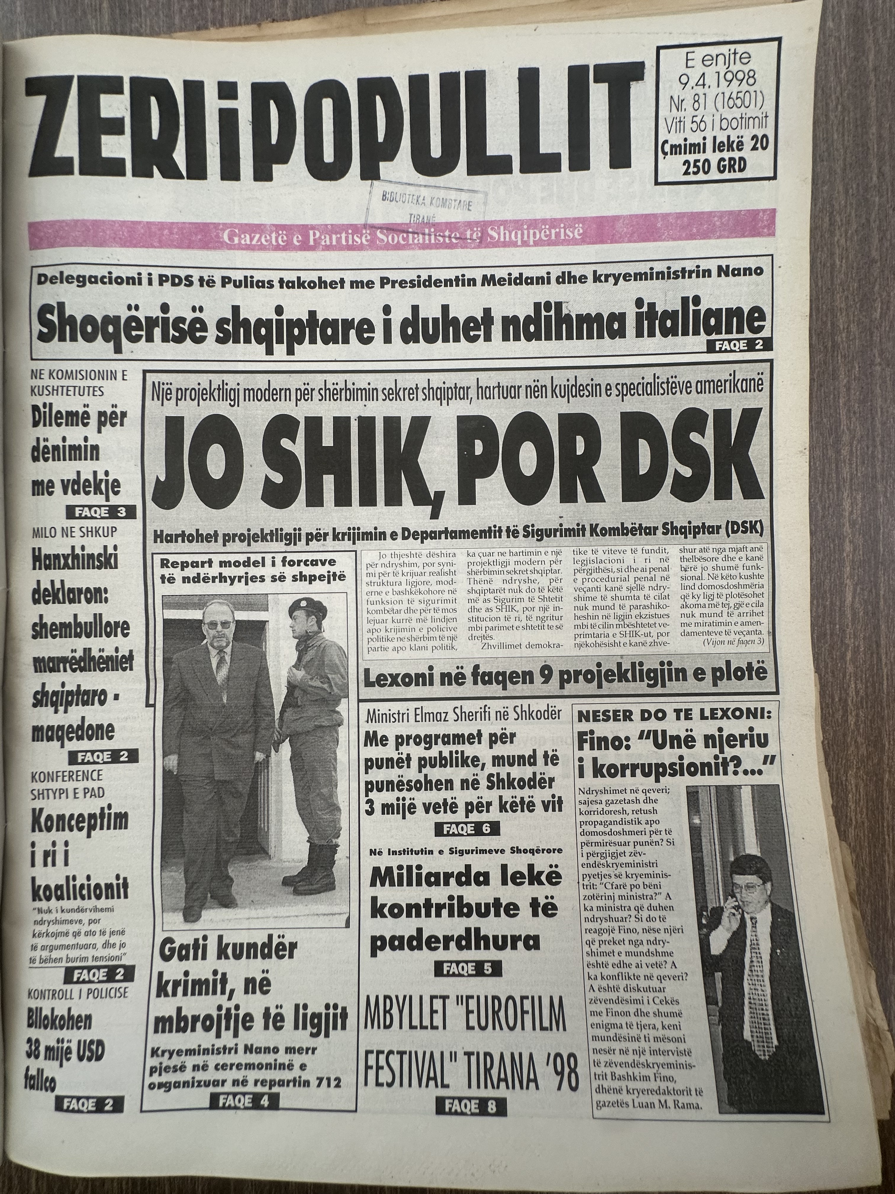 Zëri i Popullit 1998-04-09