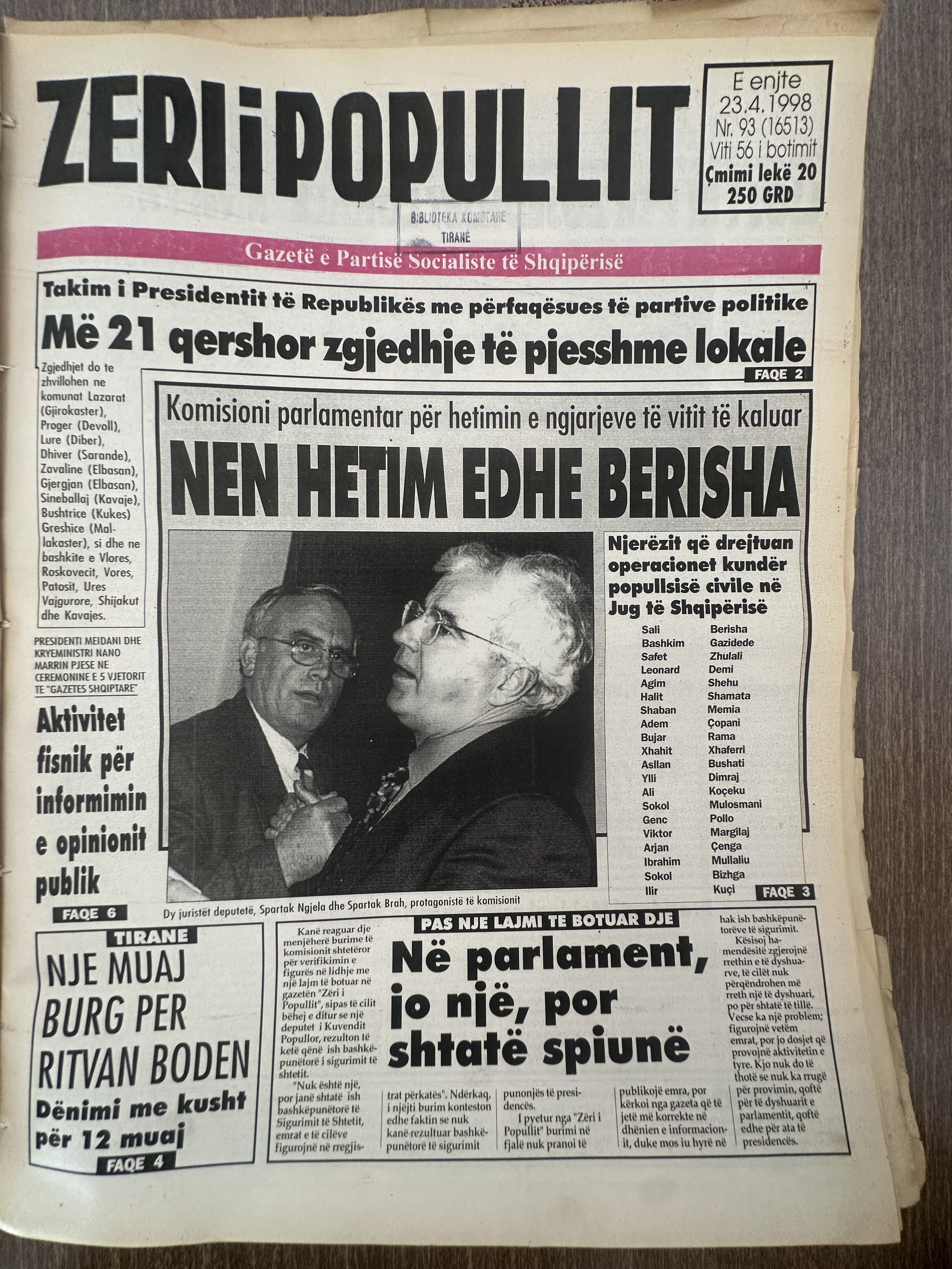 Zëri i Popullit 1998-04-23
