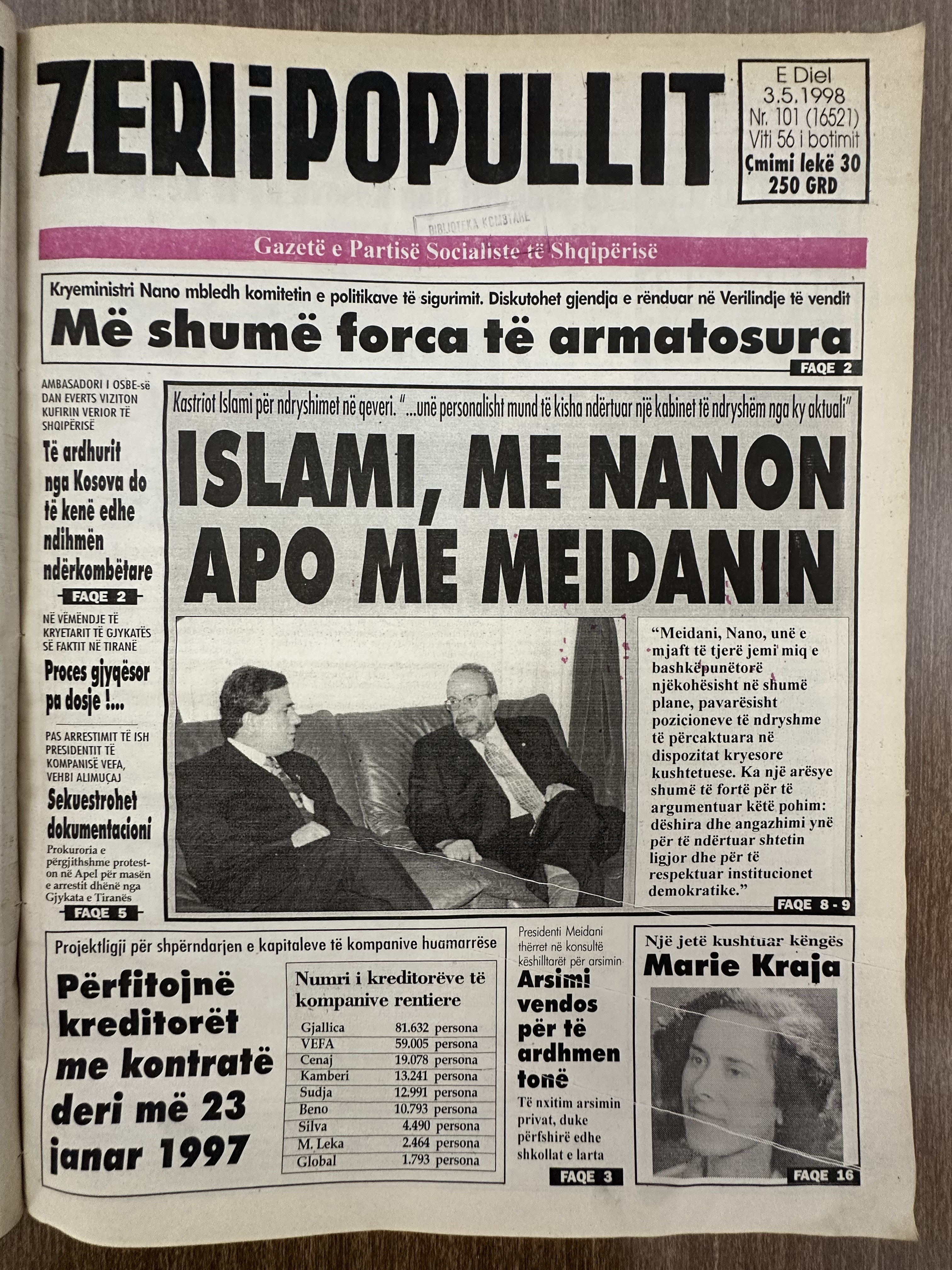 Zëri i Popullit 1998-05-03