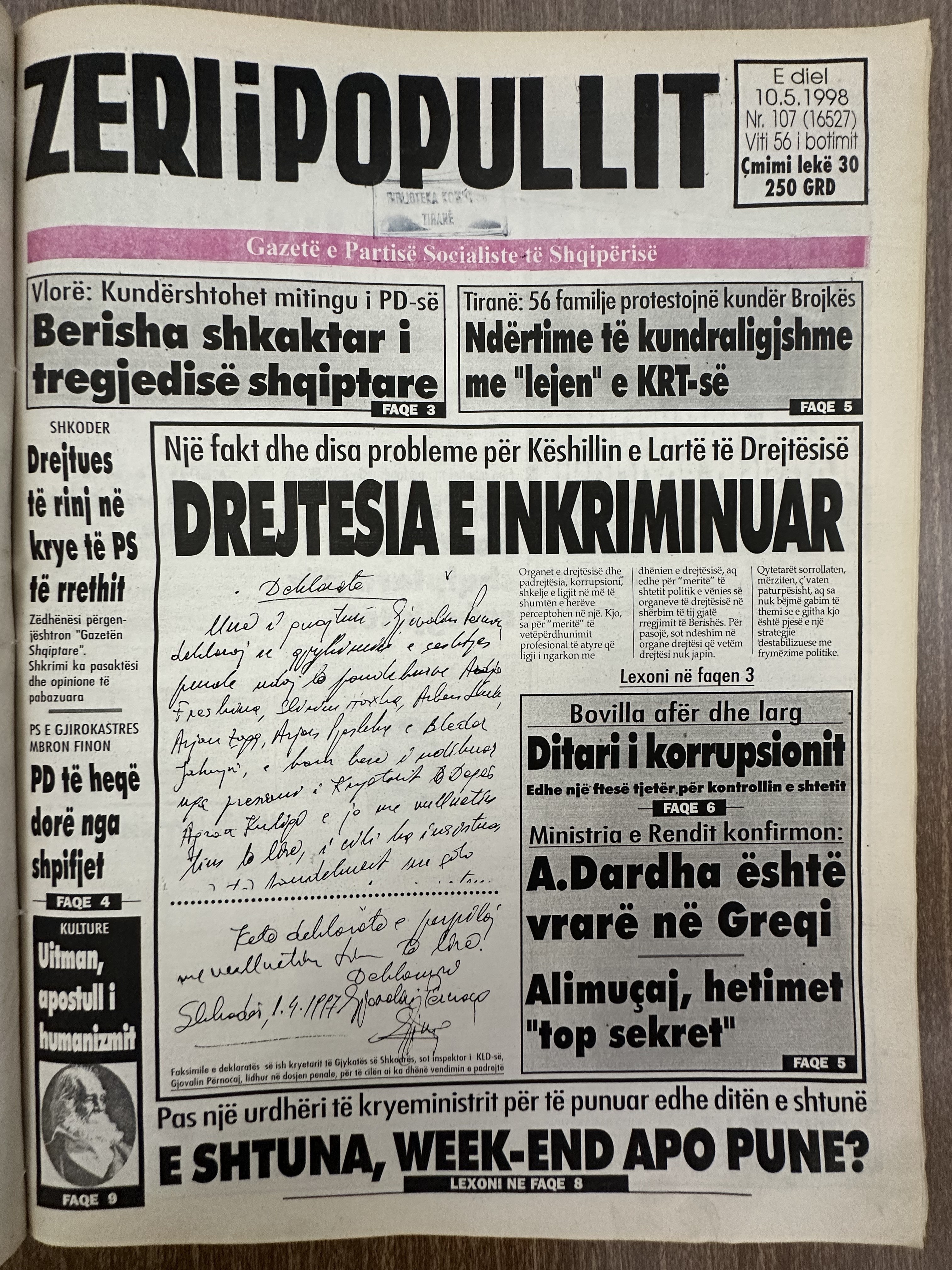 Zëri i Popullit 1998-05-10