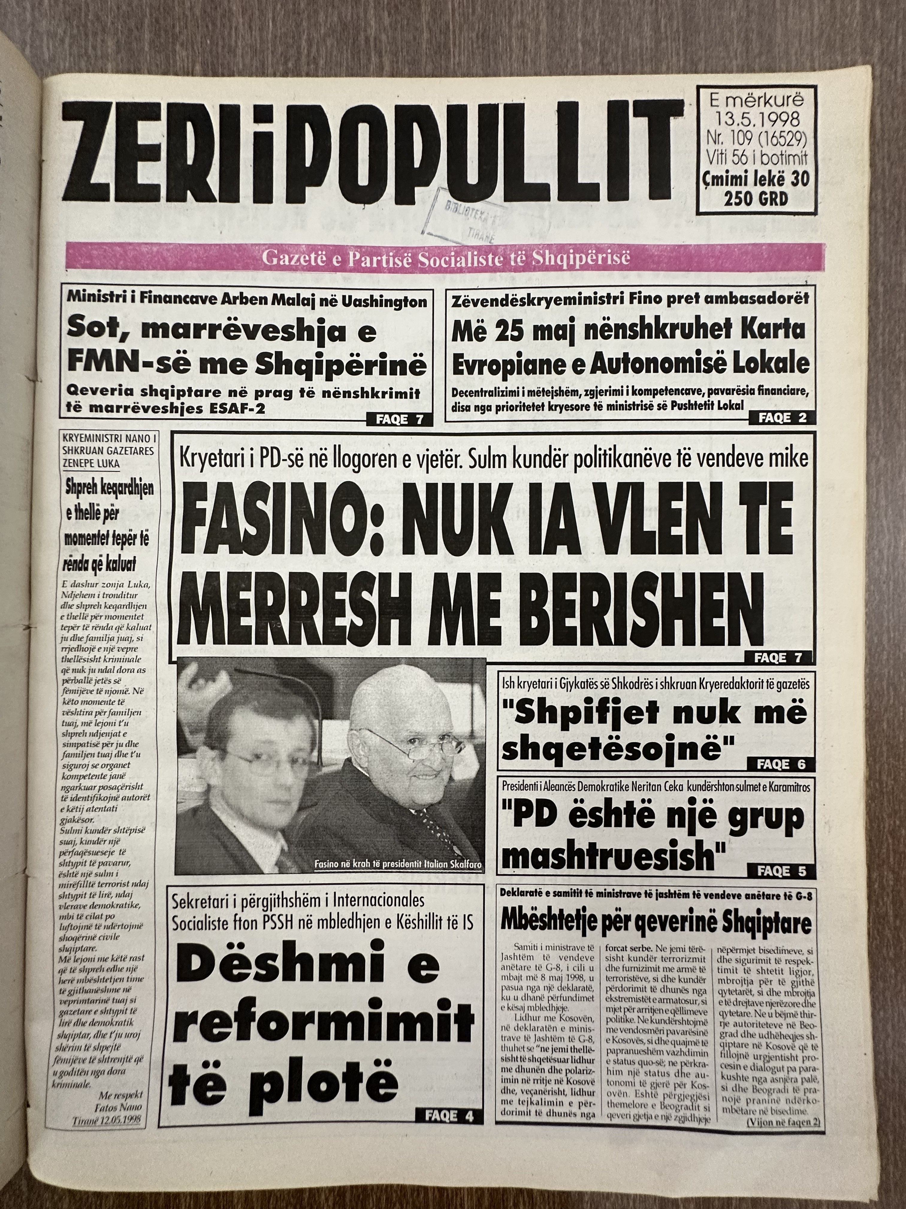 Zëri i Popullit 1998-05-13