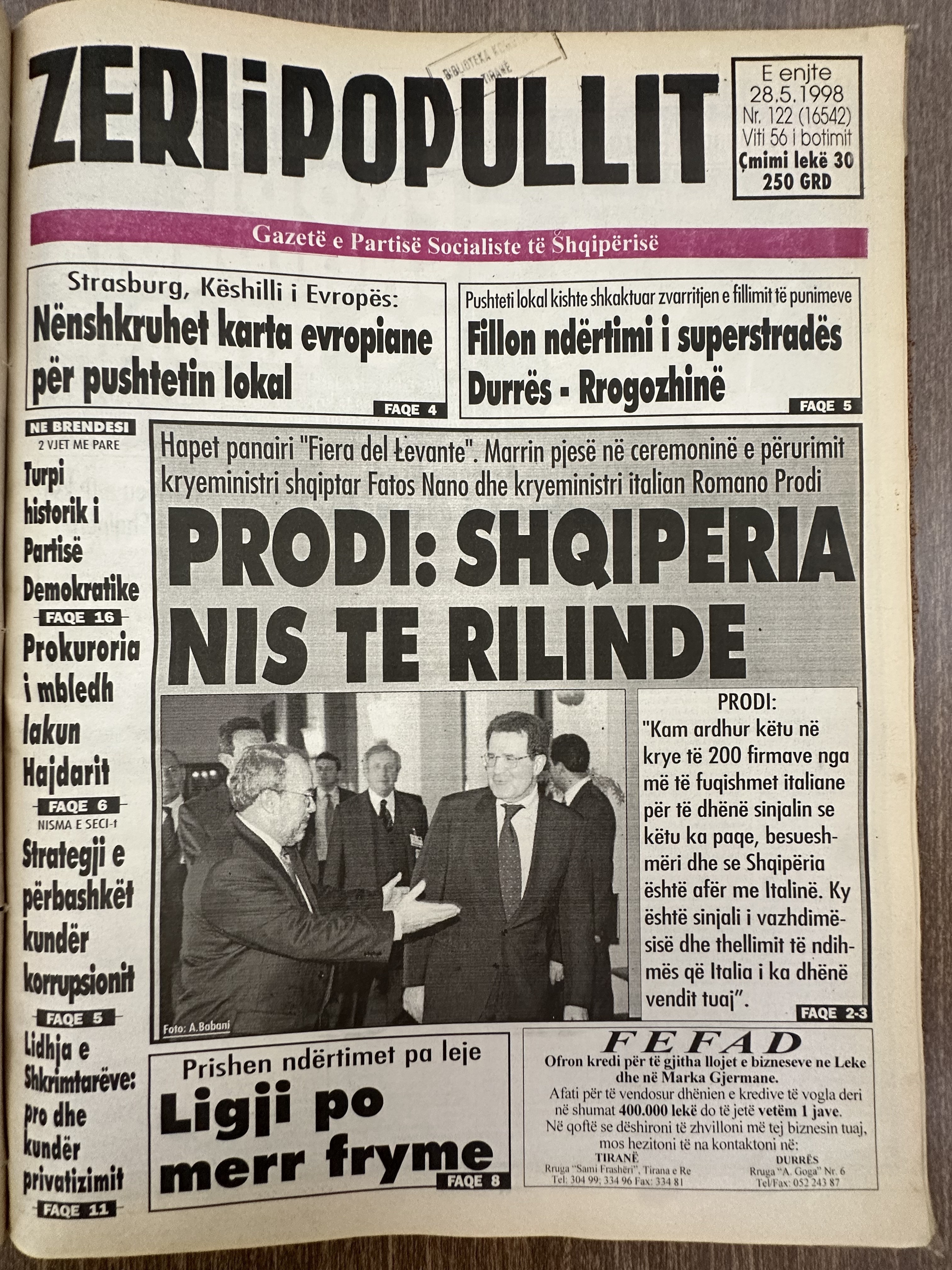 Zëri i Popullit 1998-05-28