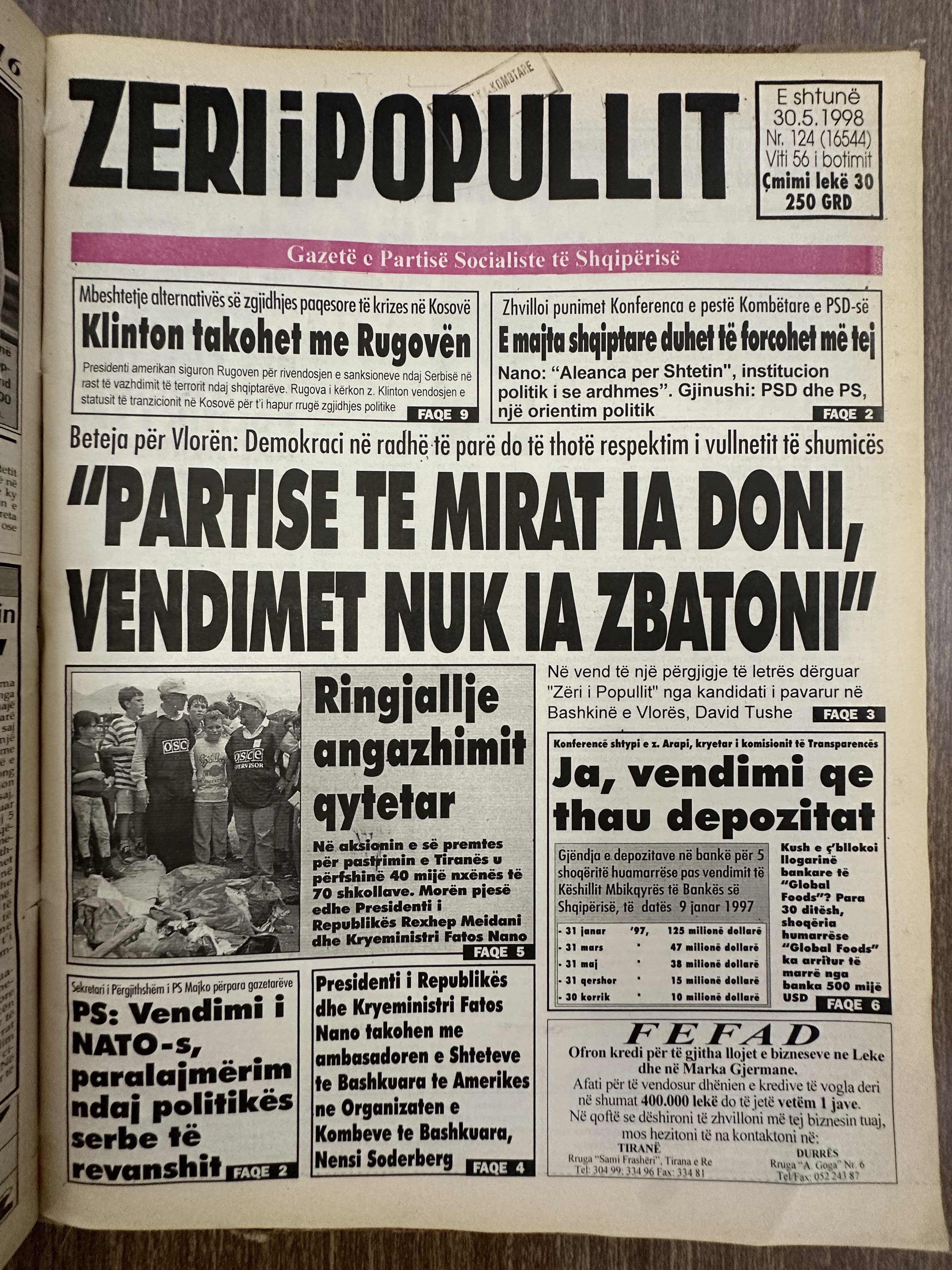 Zëri i Popullit 1998-05-30