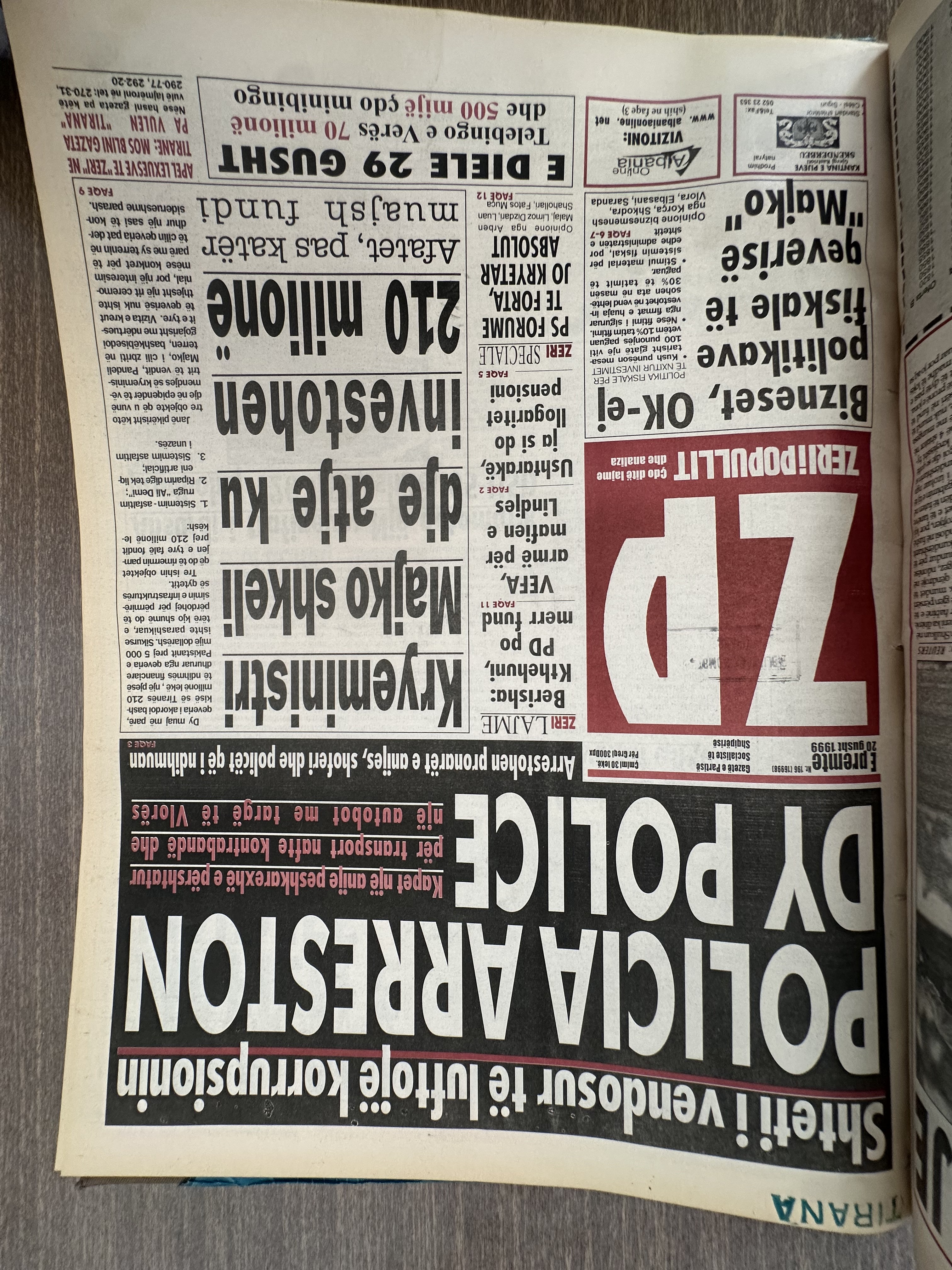 Zëri i Popullit 1999-08-20