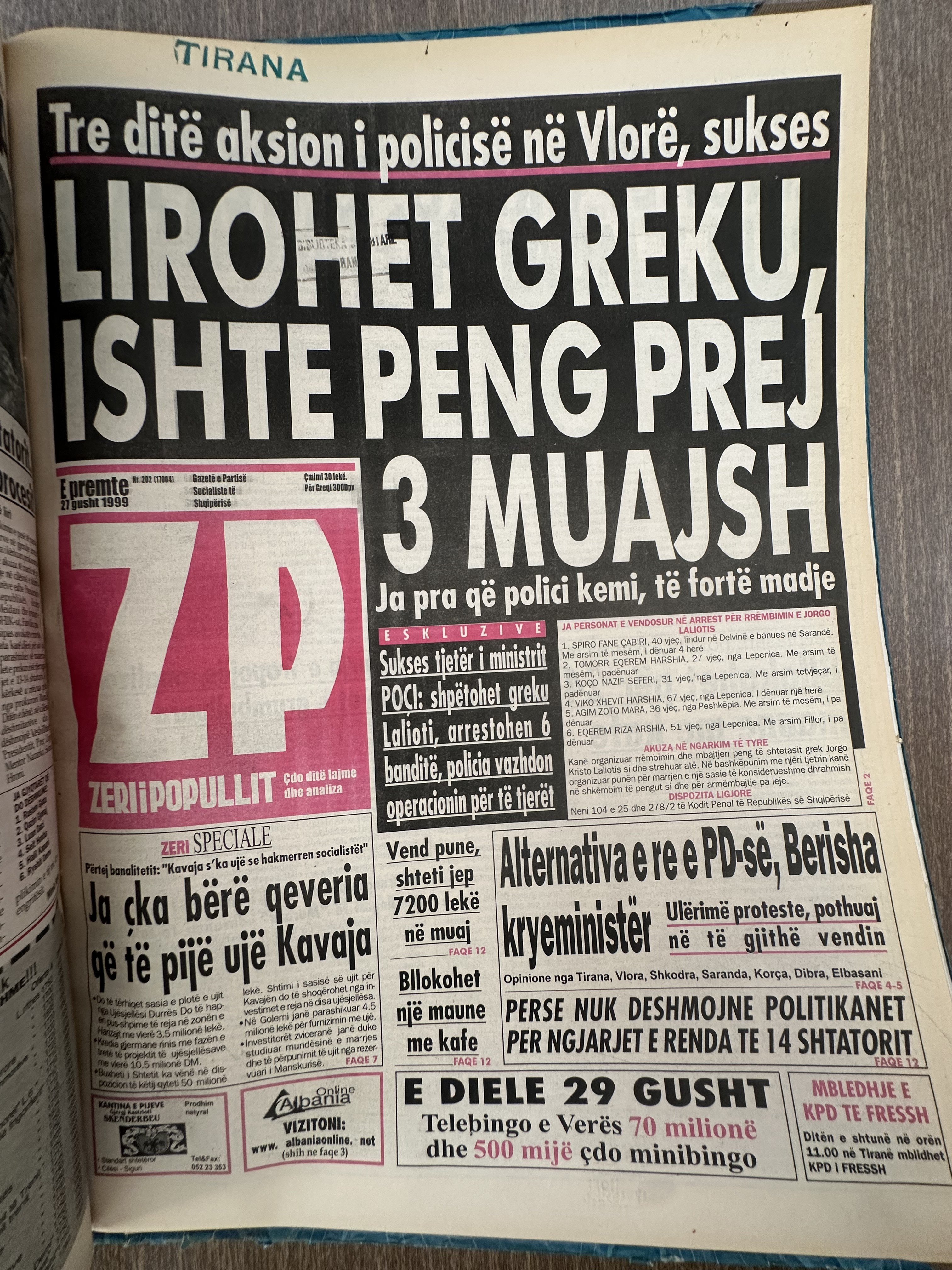 Zëri i Popullit 1999-08-27