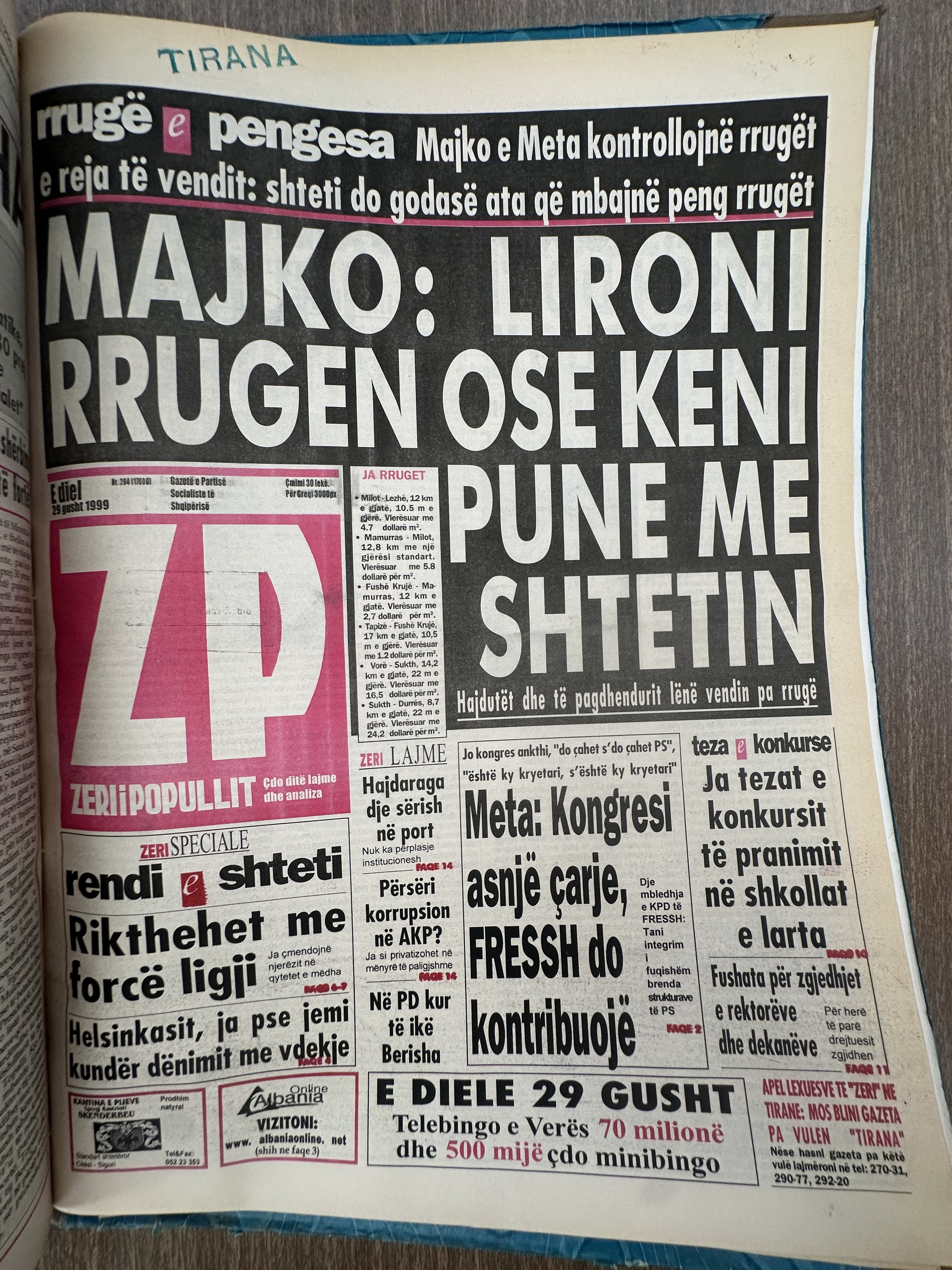 Zëri i Popullit 1999-08-29