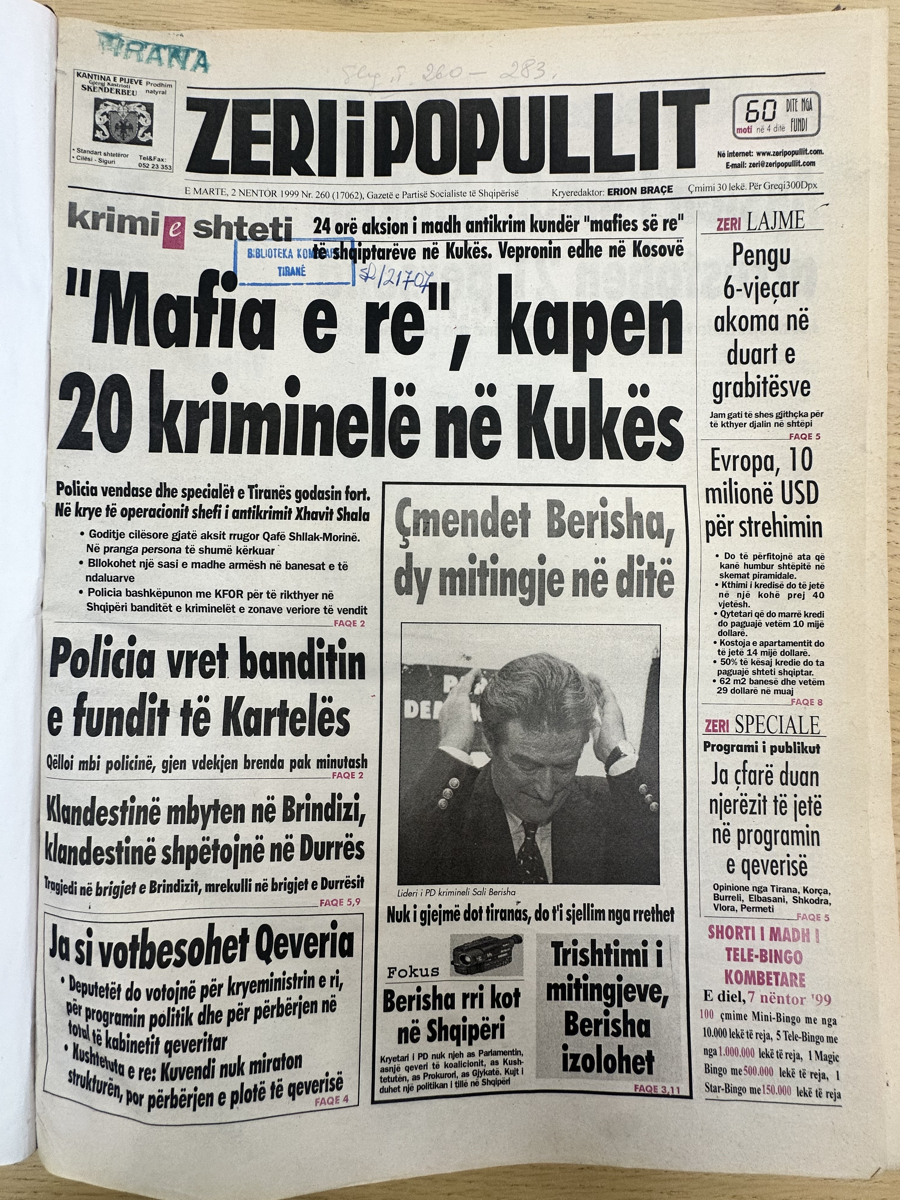 Zëri i Popullit 1999-11-02