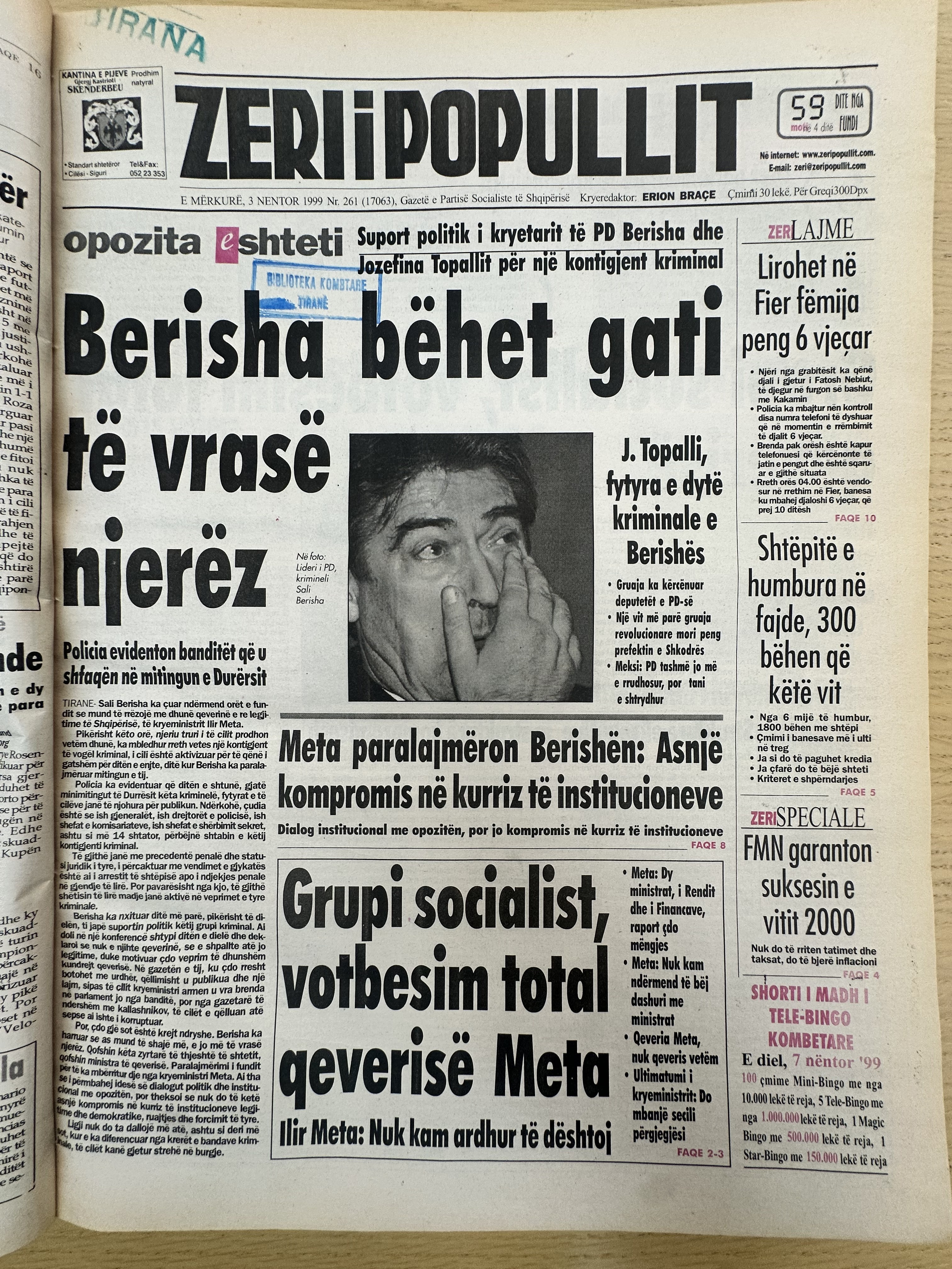 Zëri i Popullit 1999-11-03