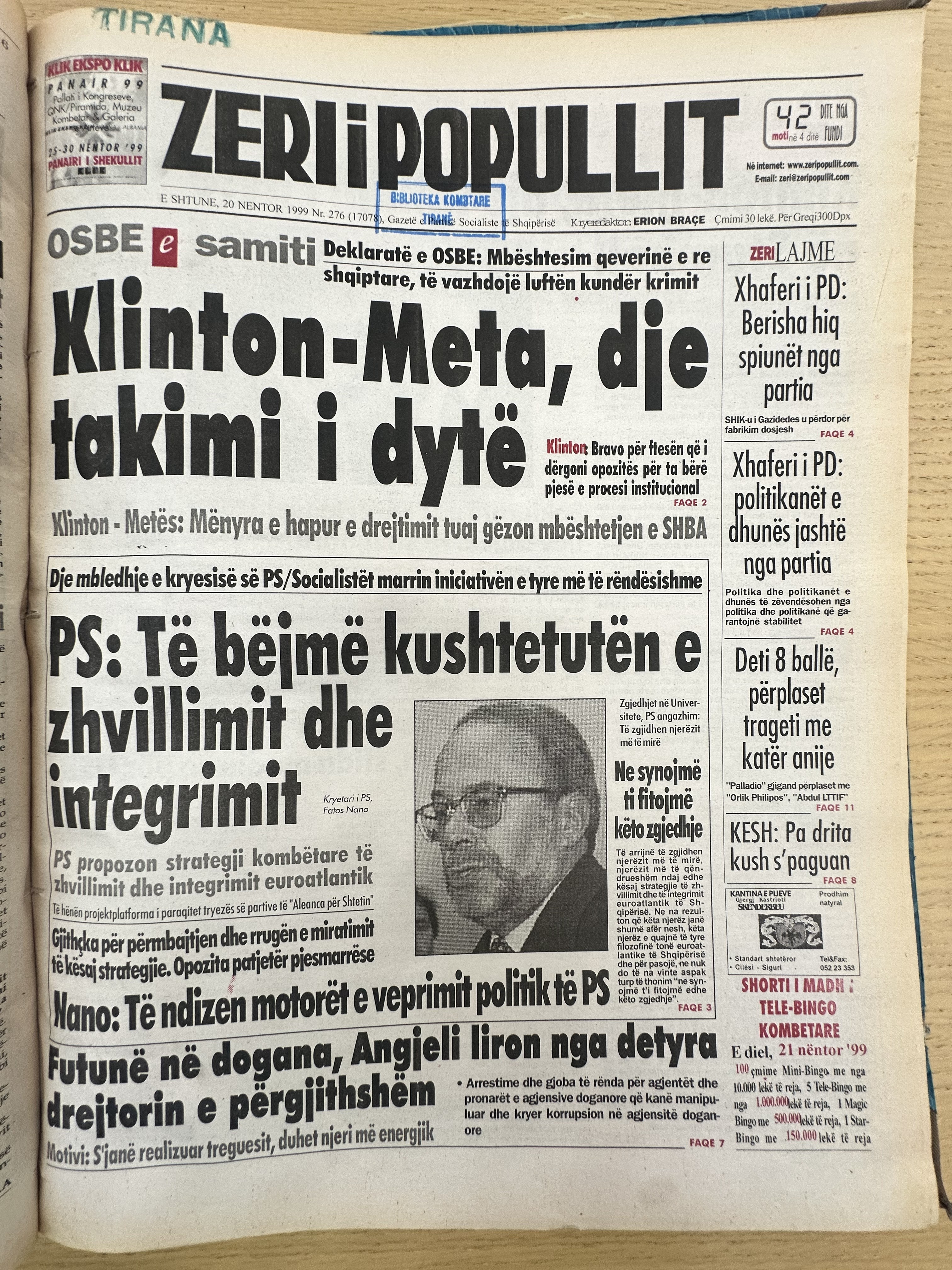 Zëri i Popullit 1999-11-20