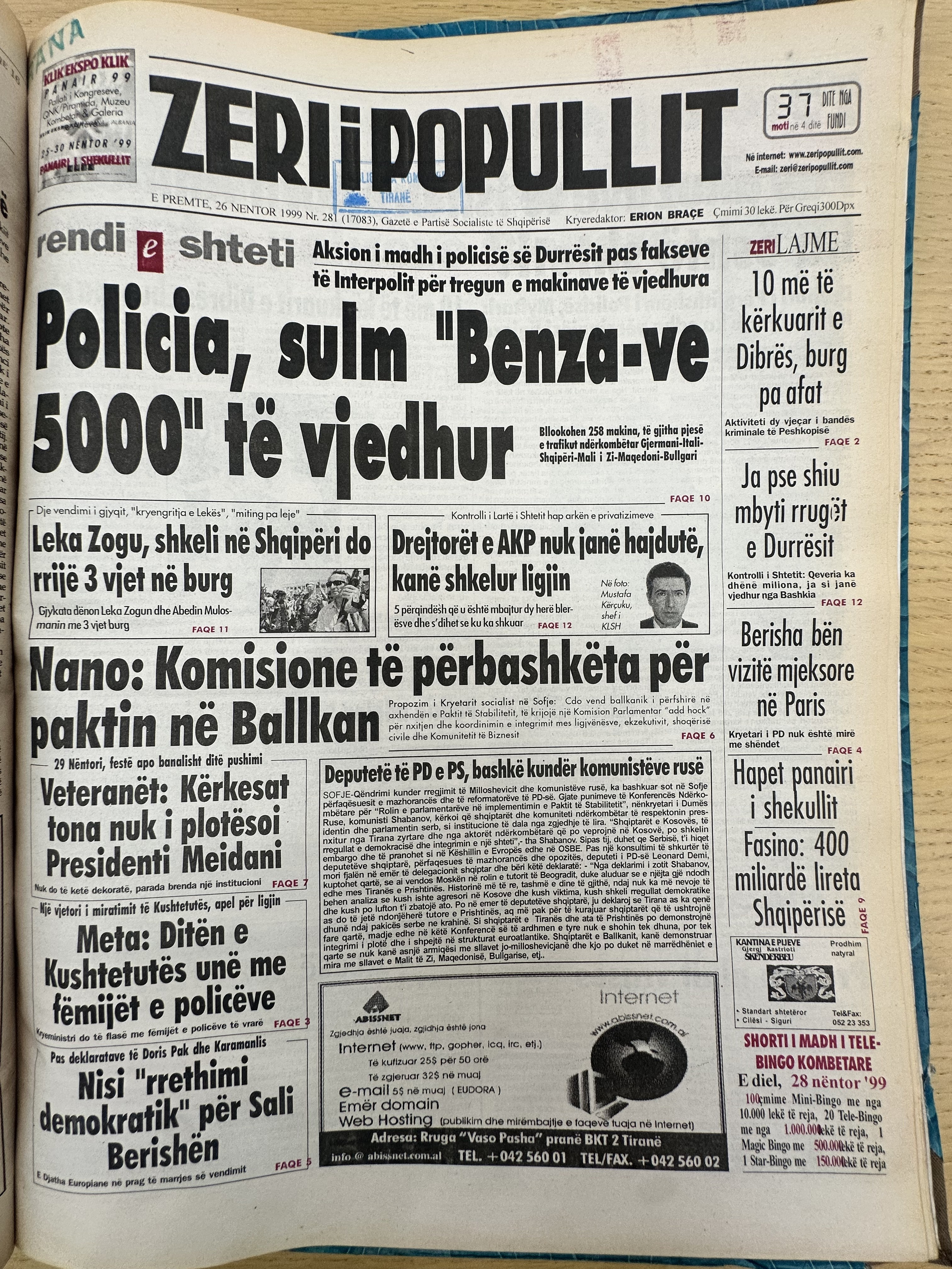Zëri i Popullit 1999-11-26