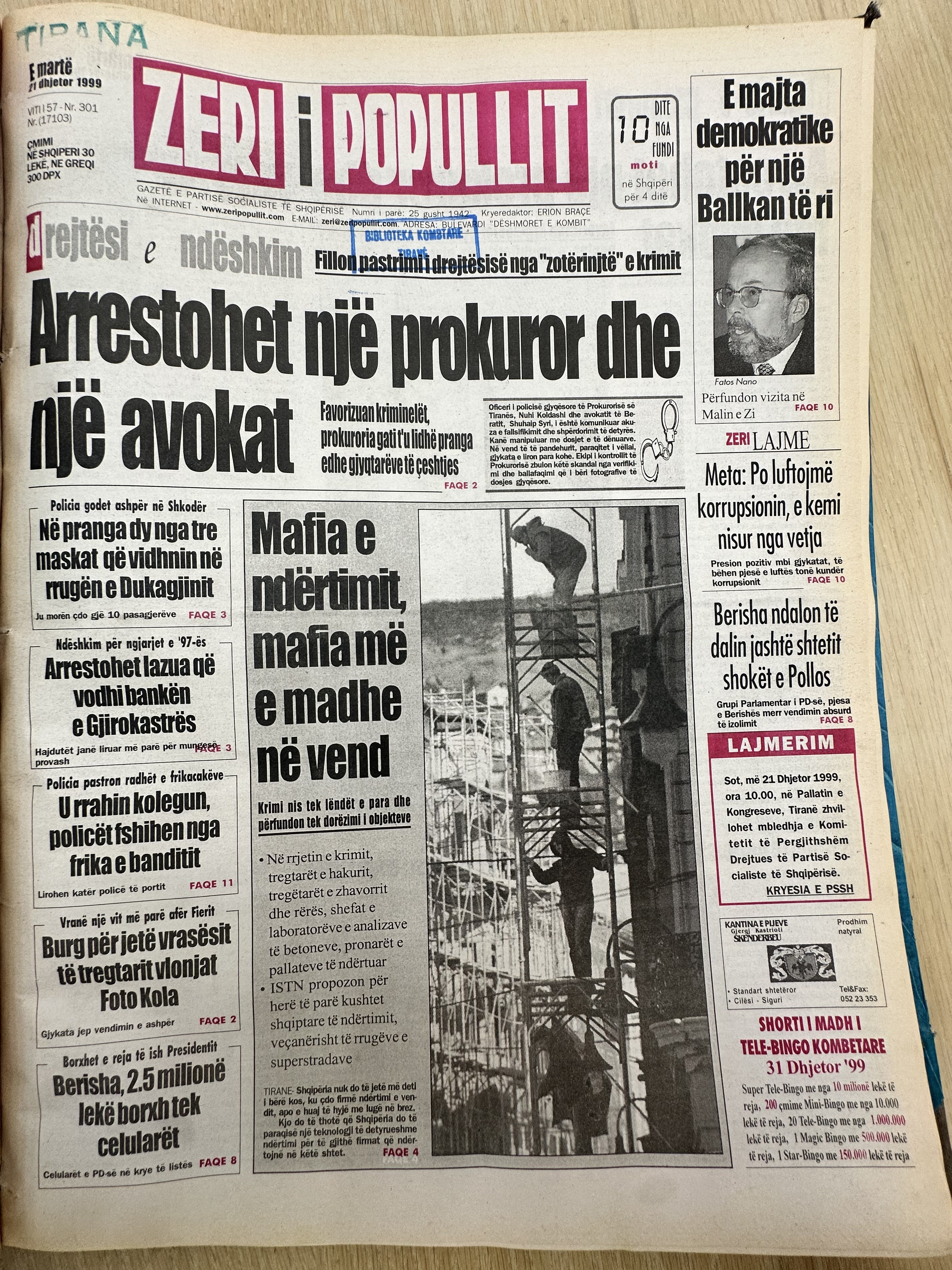 Zëri i Popullit 1999-10-11