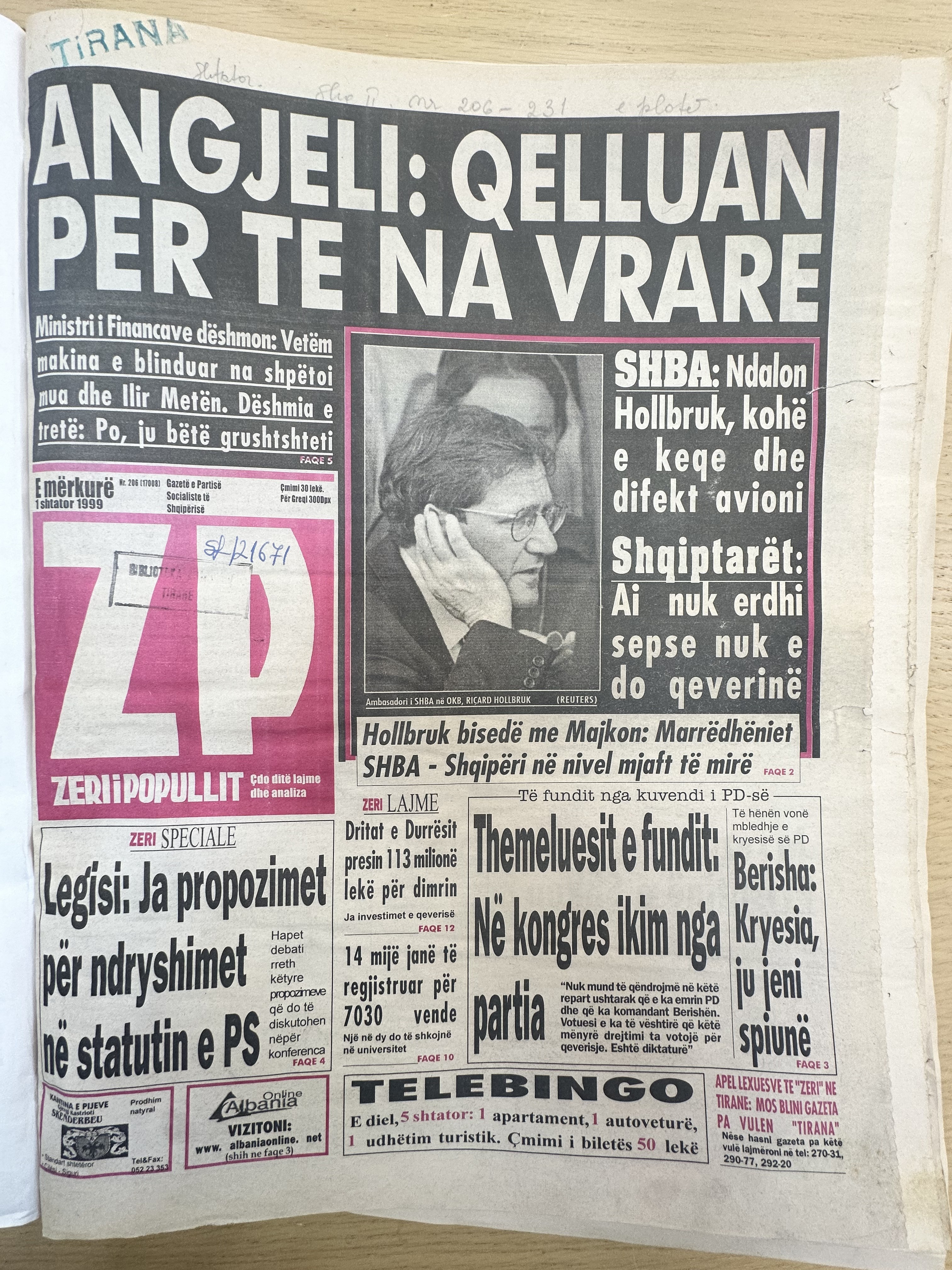 Zëri i Popullit 1999-09-01