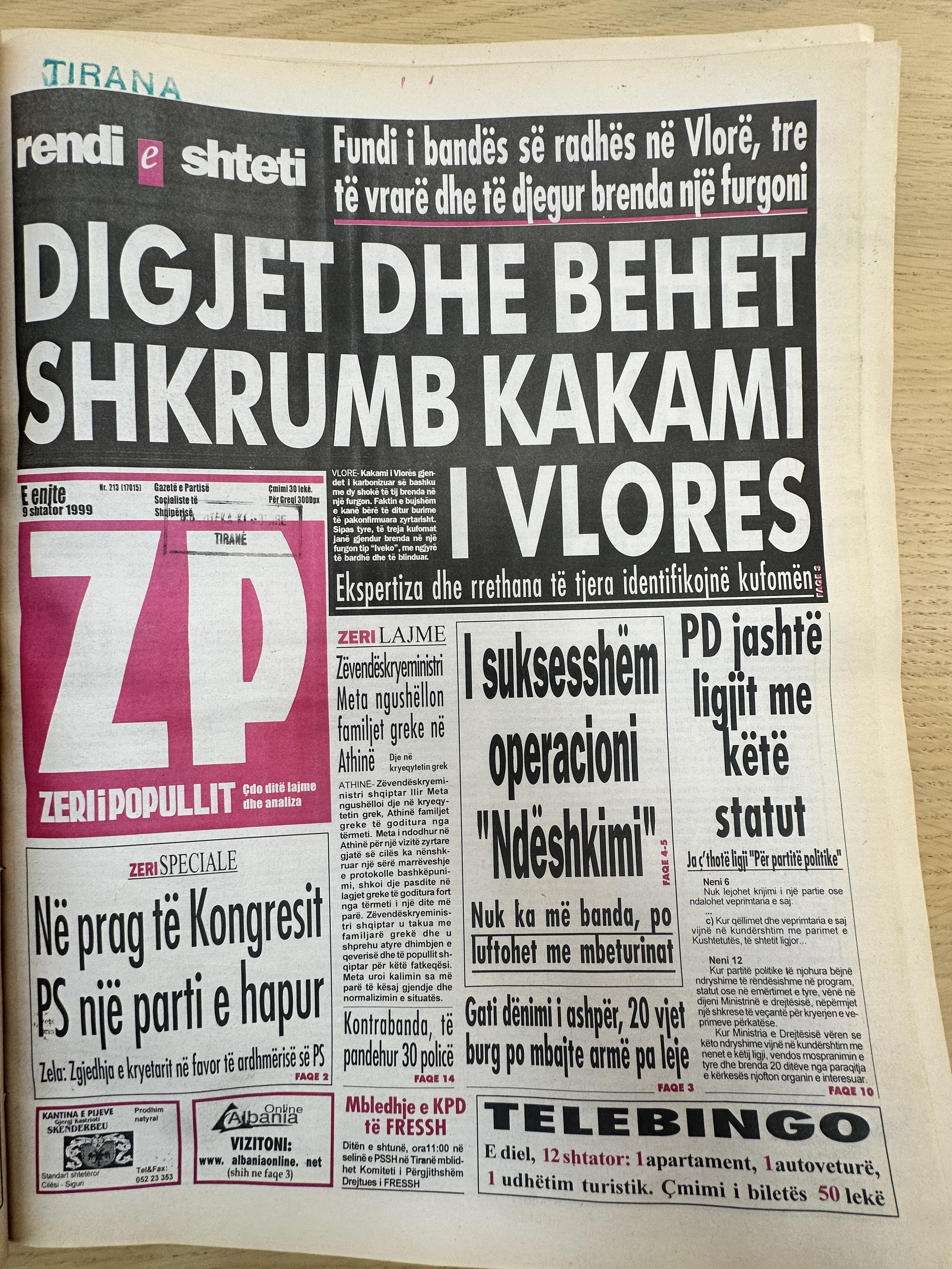 Zëri i Popullit 1999-09-09
