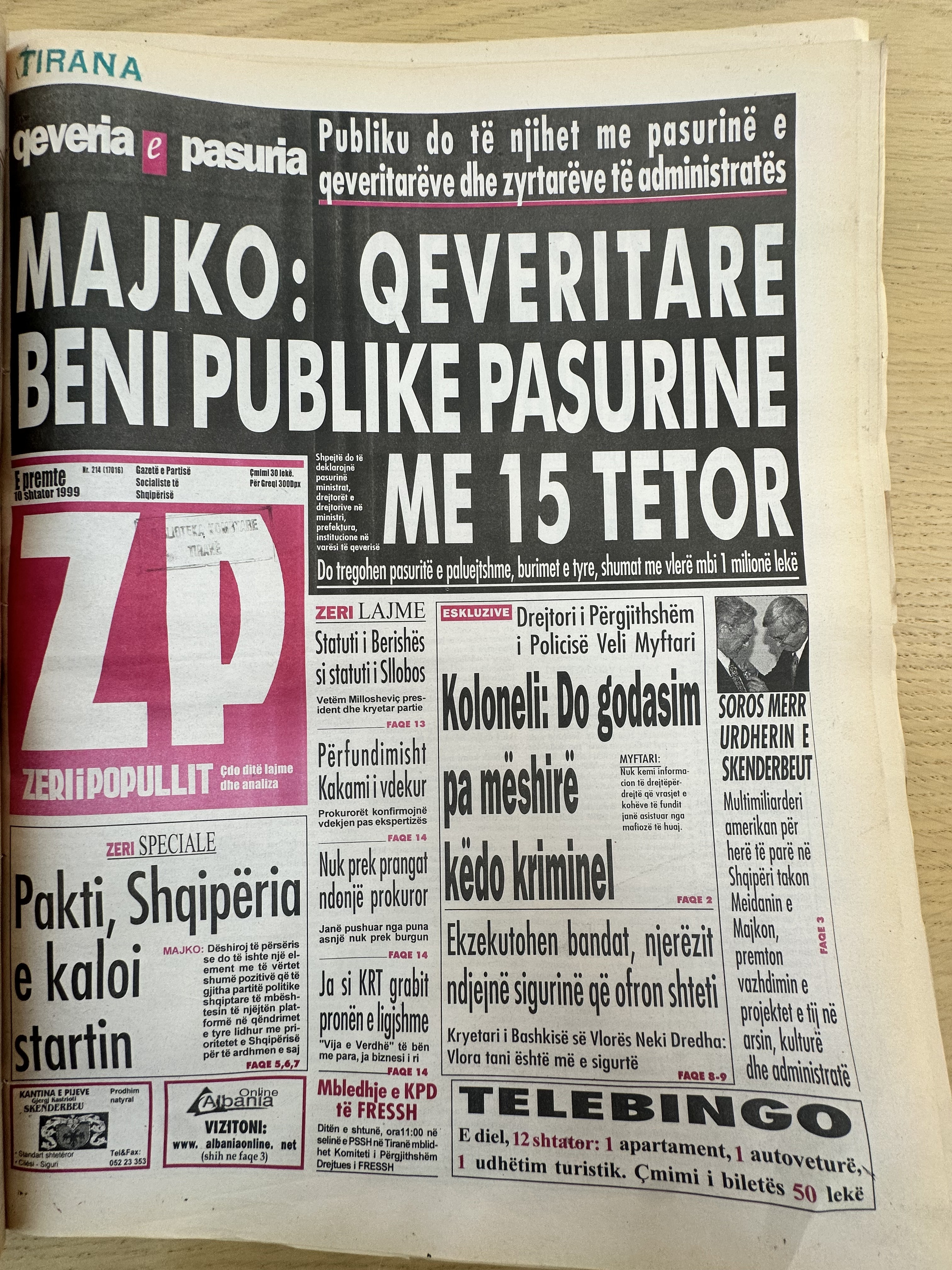 Zëri i Popullit 1999-09-10
