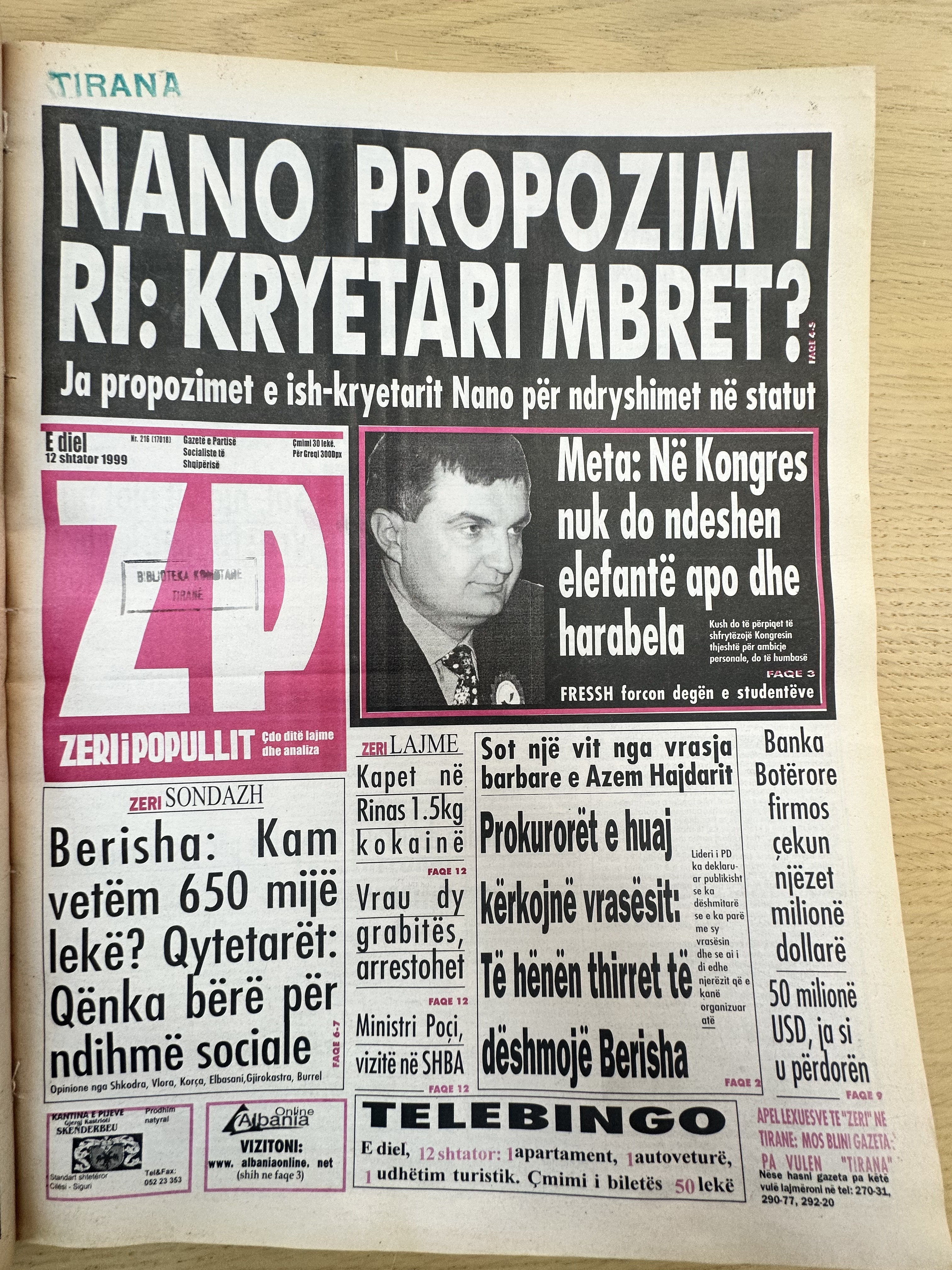 Zëri i Popullit 1999-09-12