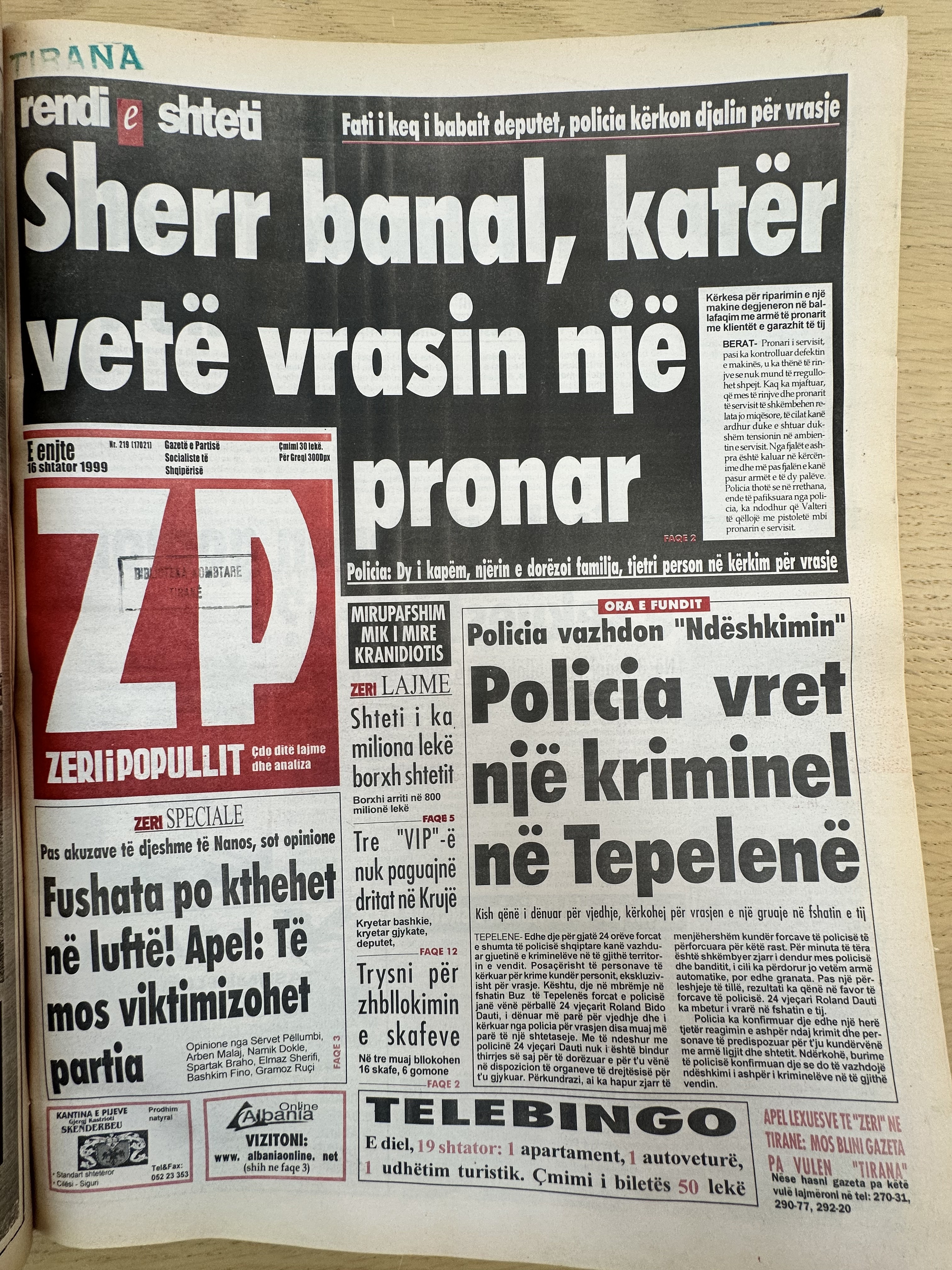 Zëri i Popullit 1999-09-16