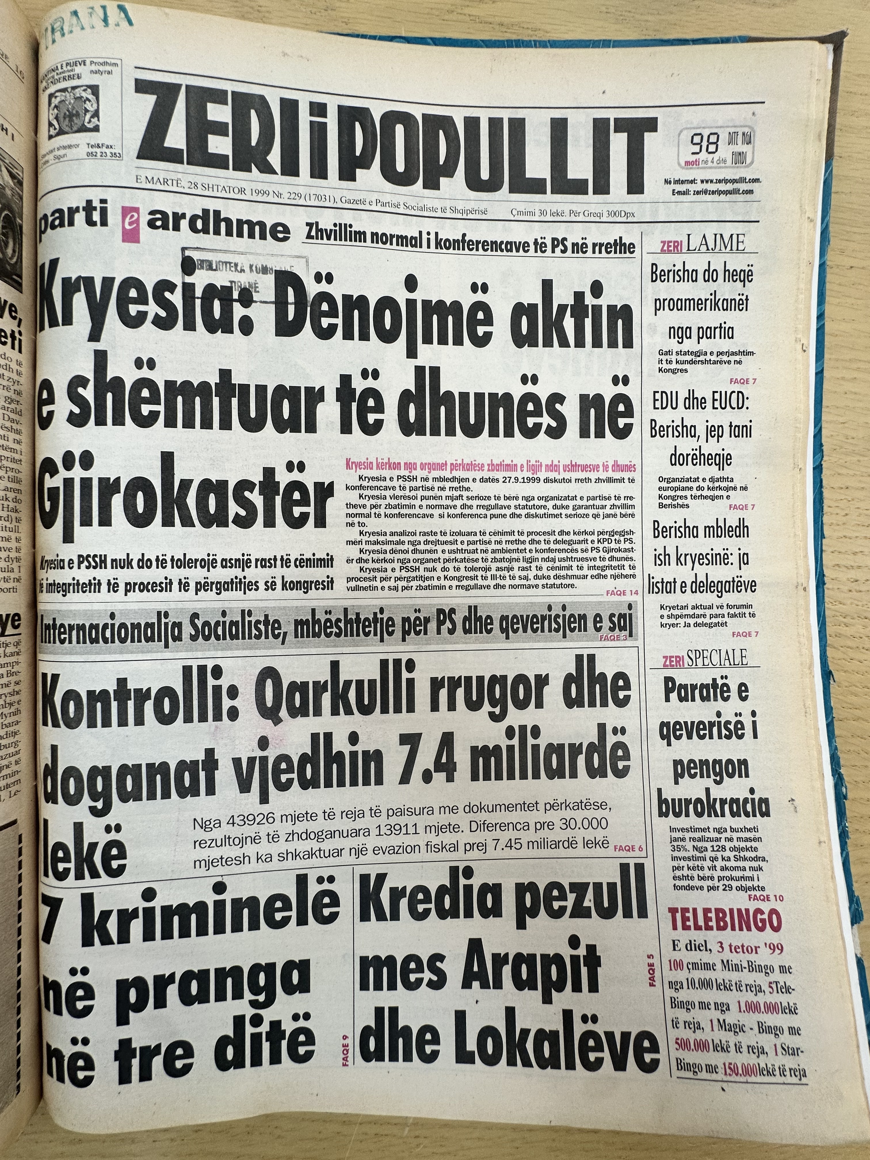 Zëri i Popullit 1999-09-28