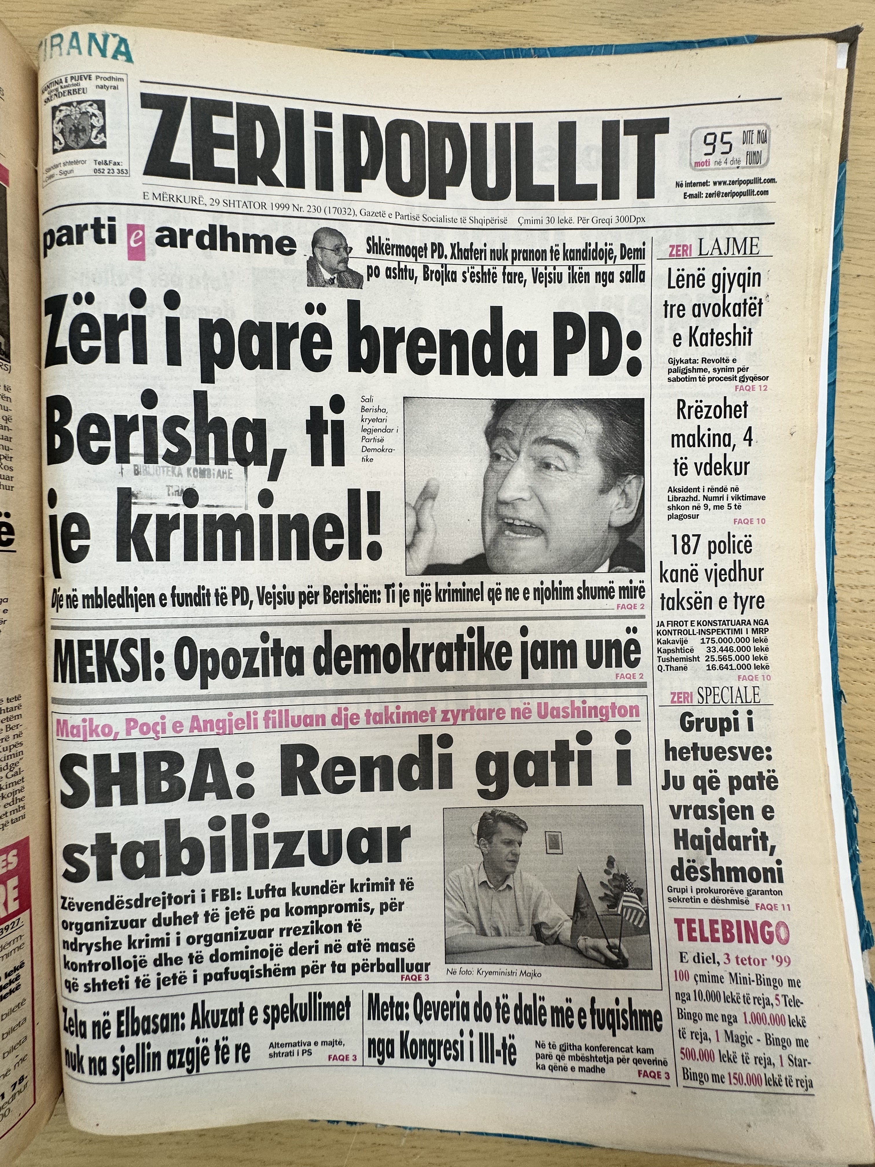 Zëri i Popullit 1999-09-29